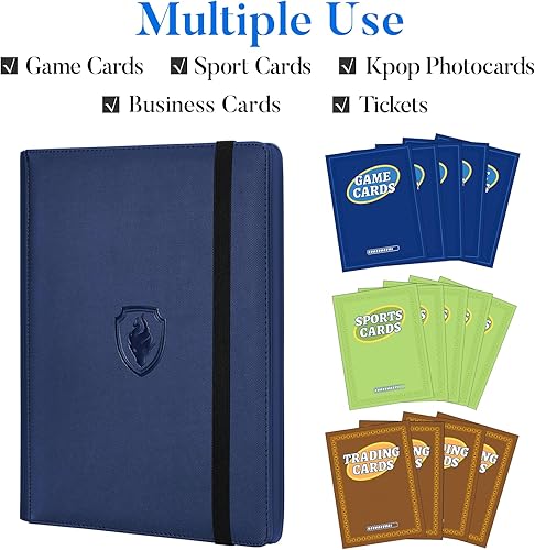 Miniatura 3 de Carpeta de tarjetas prémium con 9 bolsillos para 360 tarjetas, carpeta de tarjetas coleccionables de poliuretano resistente, álbum de colección