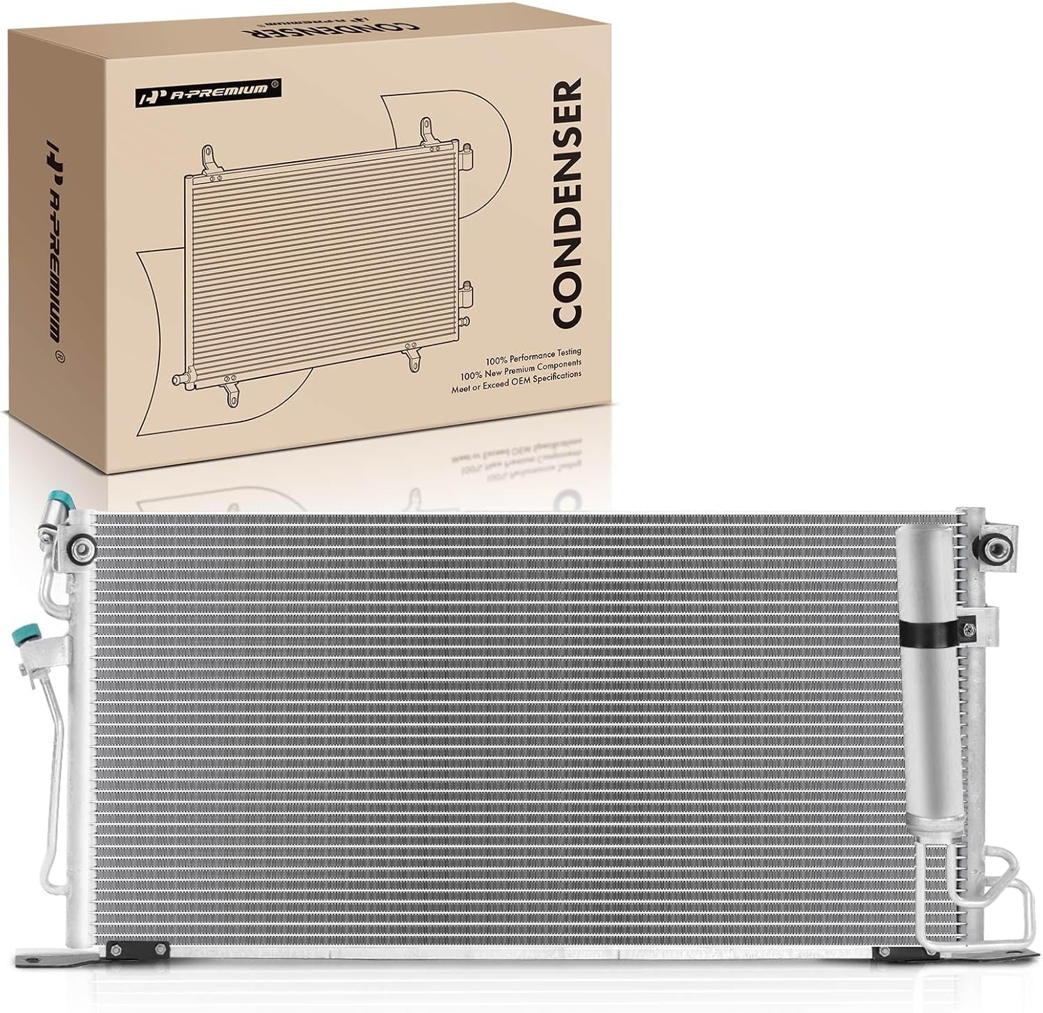 A-Premium Air Conditioning A/C Condenser Compatible with Mitsubishi Lancer 2002-2003 L4 2.0L, Replace# MR500441