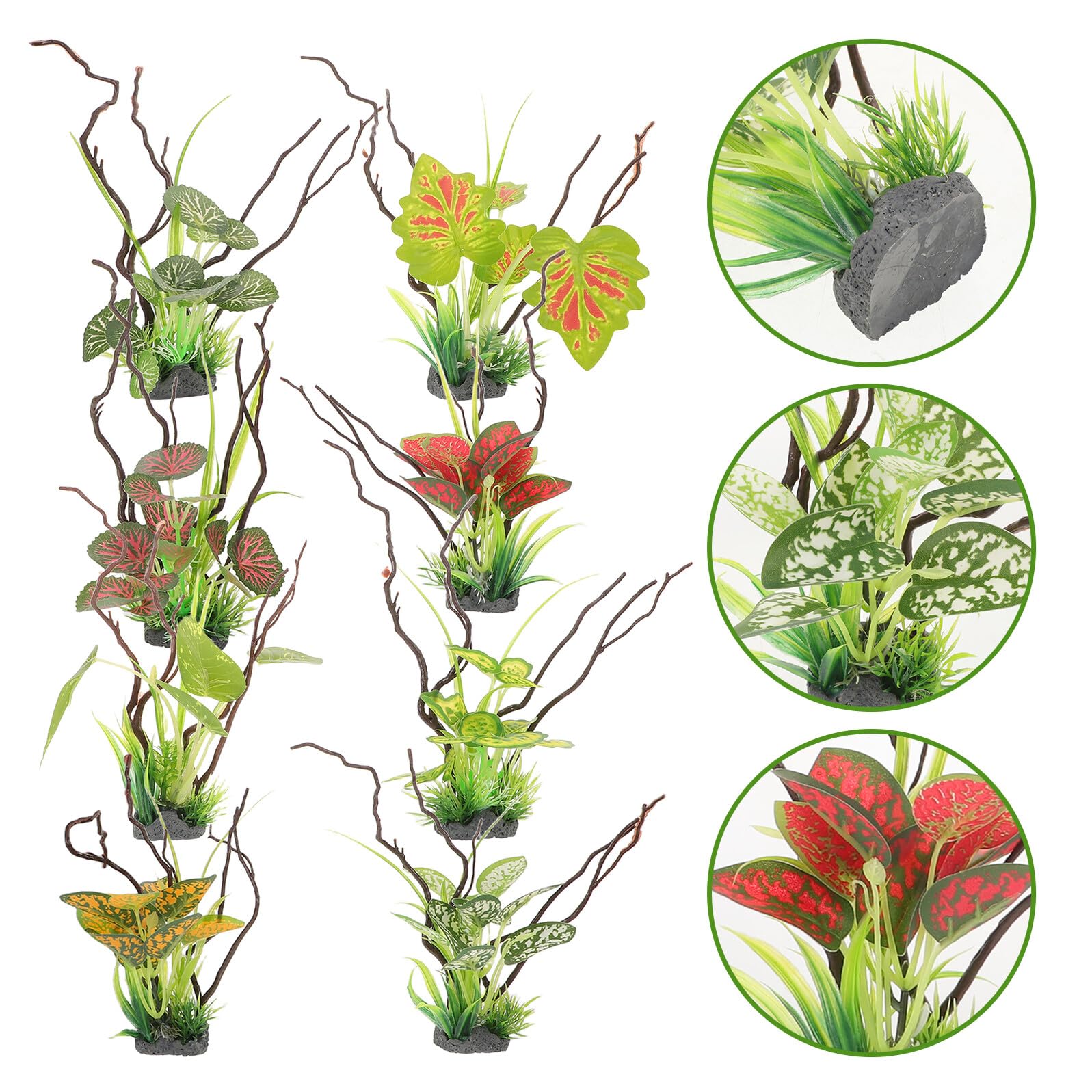 Levemolo 8 Piezas De Césped Artificial para Acuario Algas Marinas Plantas Verdes Simuladas Plantas Artificiales para Acuario Pequeño Falsas De PVC