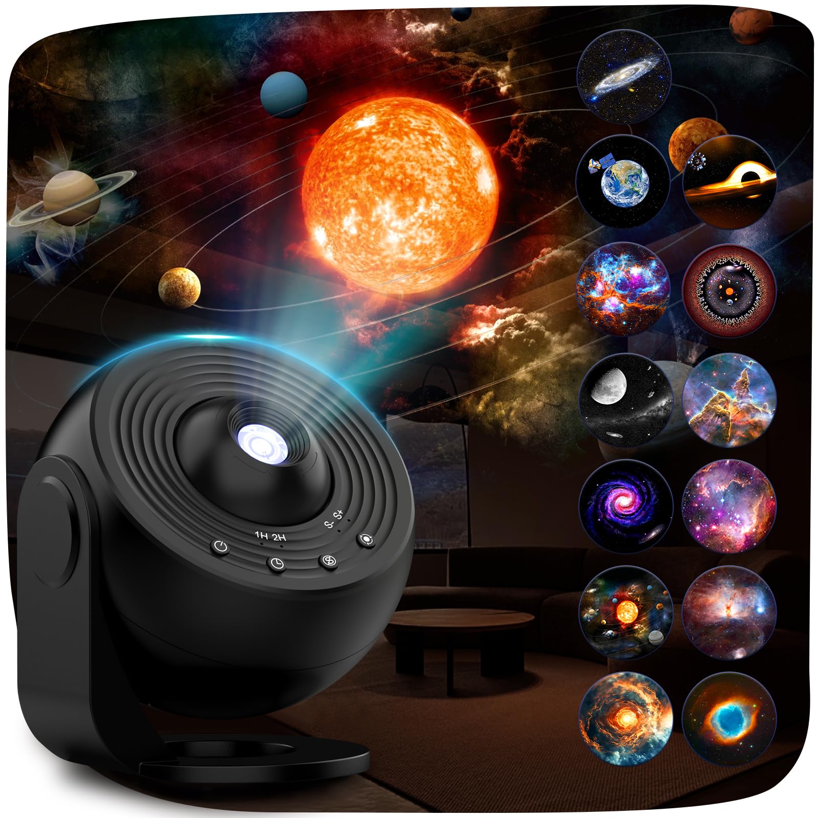 Galaxy Projector Pro, 13 in 1 Home Planetarium Galaxy Projector for Bedroom, Star Projector Galaxy Light with Timer, Night Light Projector for Kids