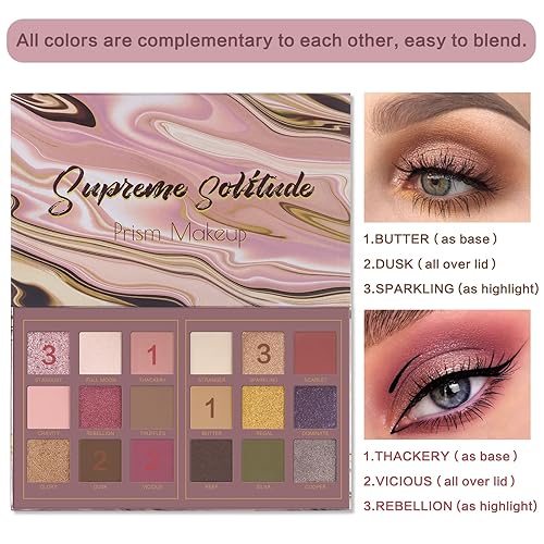 Miniatura 5 de Paleta de sombras de ojos mate Pro de 18 colores pigmentados con purpurina paleta de sombras de ojos mezclable de larga duración impermeable