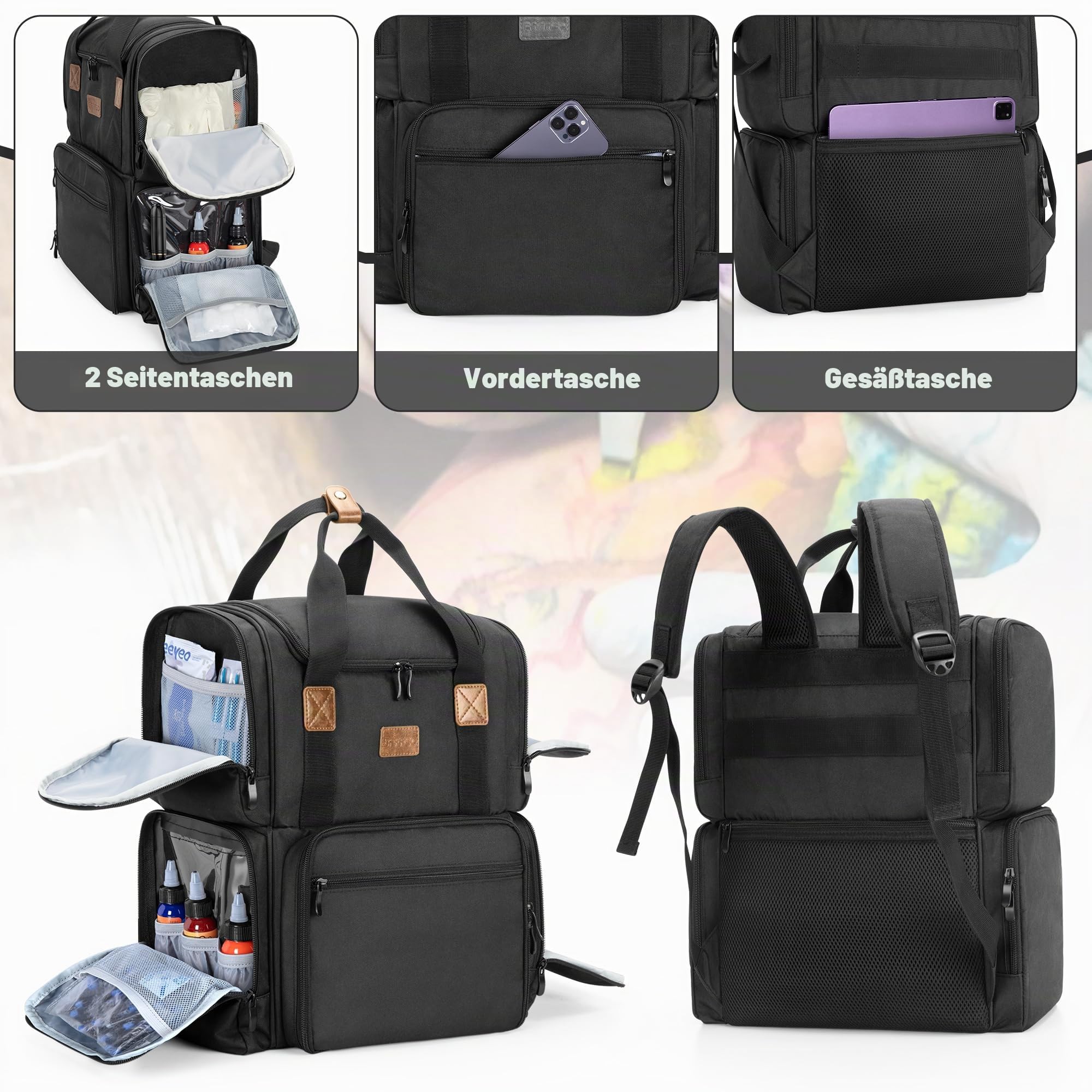 BAFASO Professioneller Tattoo Organizer Rucksack, Tattoo Werkzeugtasche