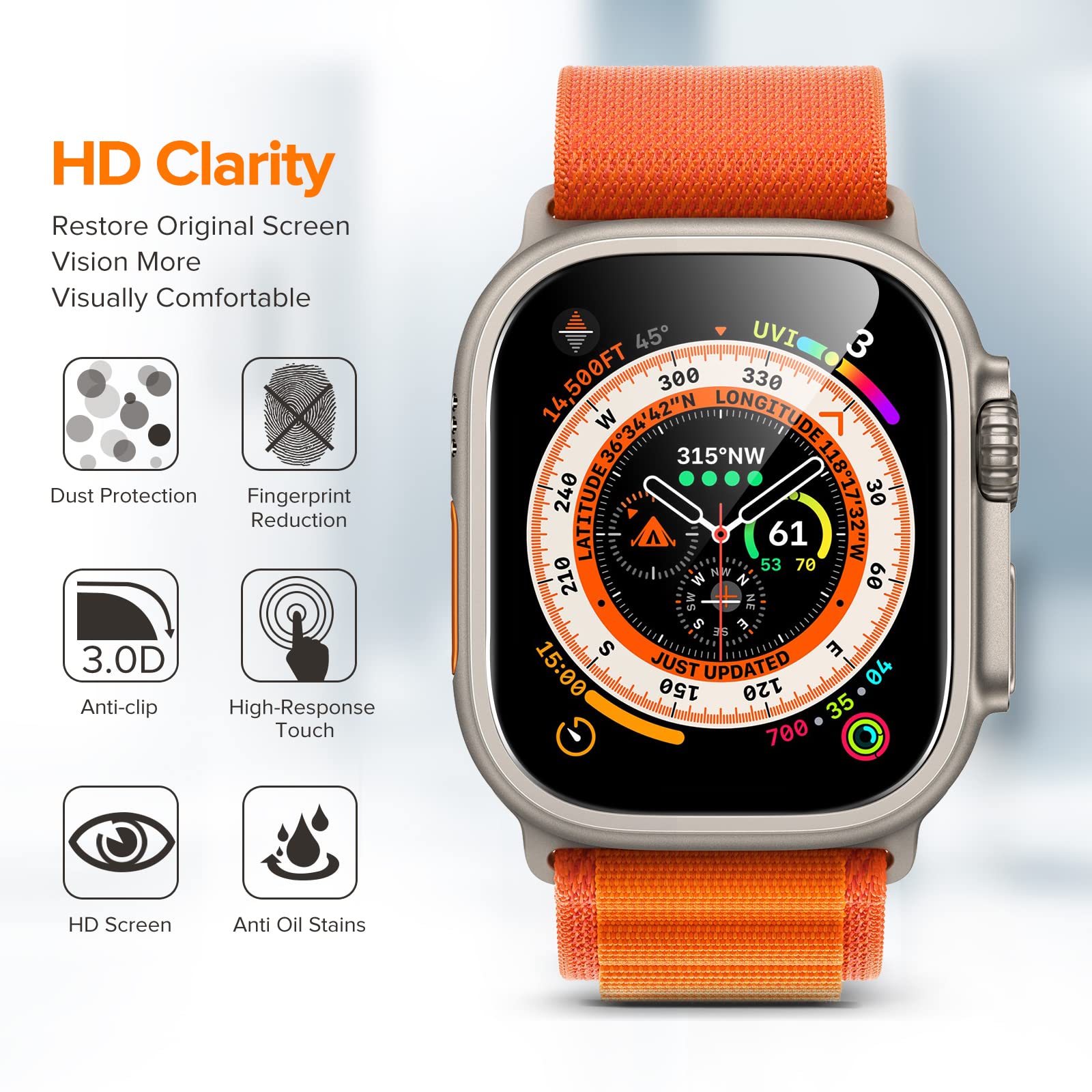 Yenwen 4 Pezzi Vetro Temperato per Huawei Watch GT6 Pro 46mm, Pellicola Protettiva 9H Durezza, Anti-Graffio Temperato Schermo per Huawei GT 6 Pro 46mm, Senza Bolle Trasparente Protezione
