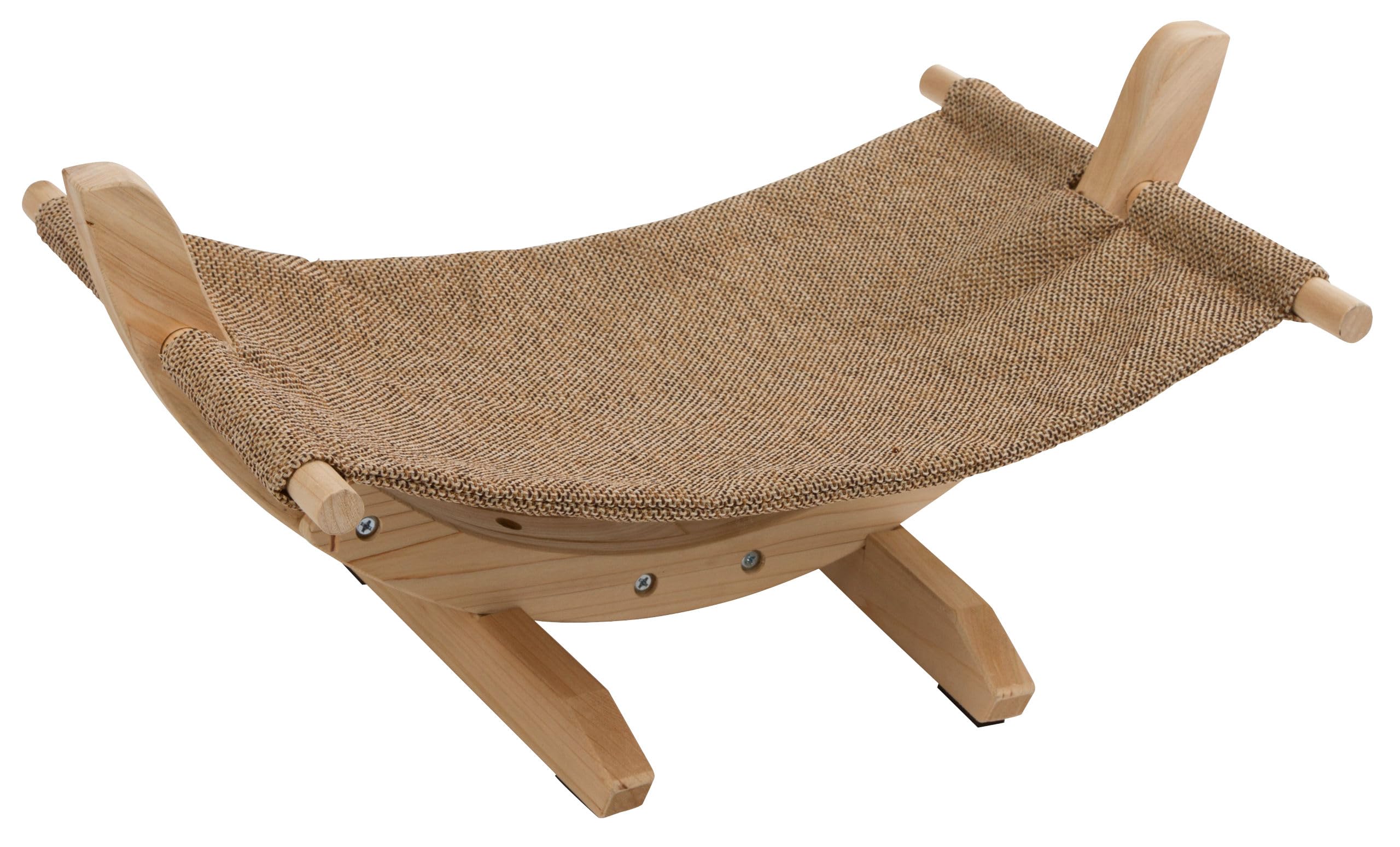 Kerbl Pet Hamaca Siesta 2.0, Cama para Gatos, tapete para Gatos, marrón, 61x37x29cm, Madera, Lino, para Gatos, con agarres Antideslizantes