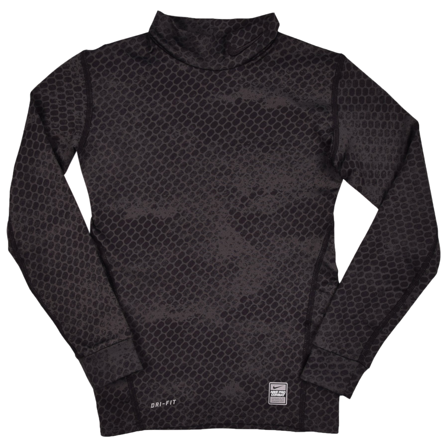 NIKE Big Boys' Pro Combat Hyperwarm Mock Training Top-Black