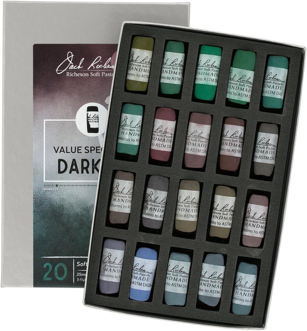 Jack Richeson Hand Rolled Soft Pastels Dark 4 20 Piece Value Spectrum Set