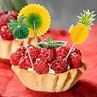 Vista 7 de Hawaiian Luau - Púas de cóctel tropicales surtidas, palillos de bambú hechos a mano, palillos de madera para Luau Hawaii, suministros de fiesta