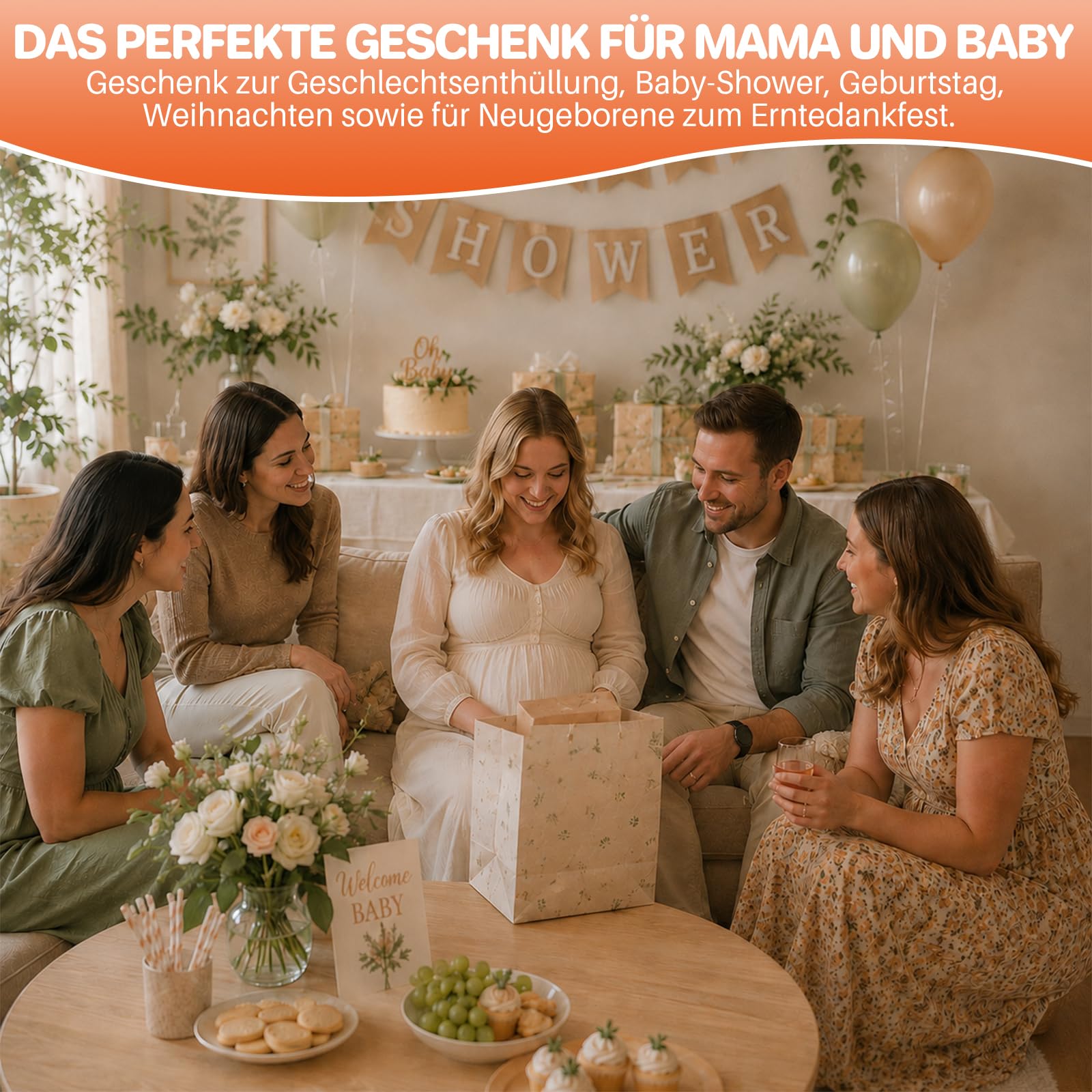 FUNYKICH Spielbogen Baby, Spieldecke Baby mit 6 Spielzeugen & Kissen, Rutschfeste Baby Gym für Babys von 0-18 Monaten, fördert Sinne & Motorik, zusammenklappbare Spielmatte ideales Geschenk für Babys