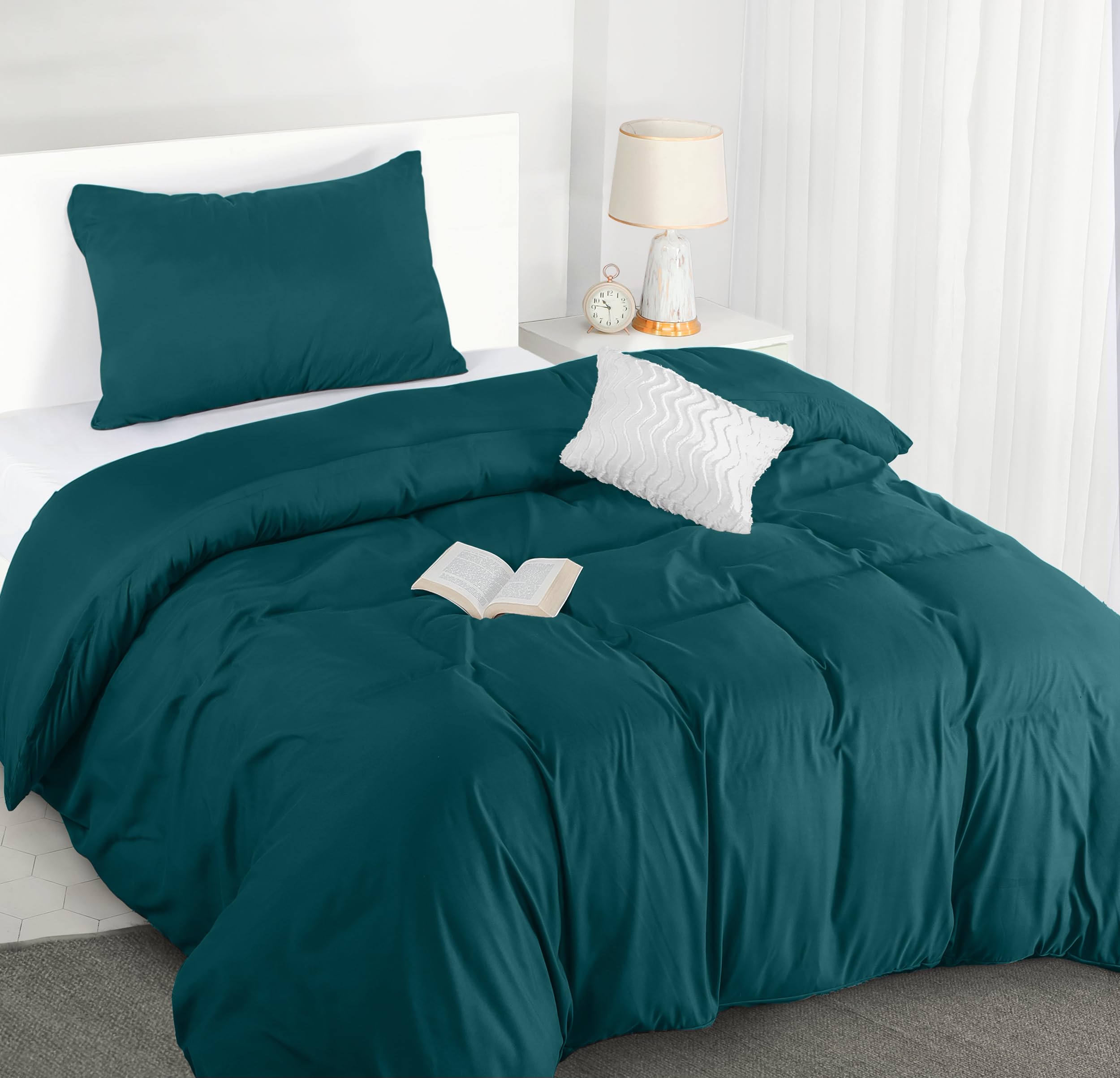 Utopia Bedding Single Duvet Cover Set - Pack of 10 - Soft Microfibre Polyester - Bedding Quilt Cover Set, with Pillow case (Teal)