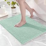 Exclusivo Mezcla Tapis de toilettes 17x24, Tapis de bain extra doux absorbant Chenille, à sec rapide, tapis de bain lavable en machine pour le plancher de salle de bains, douche, décoration maison, Ivoire