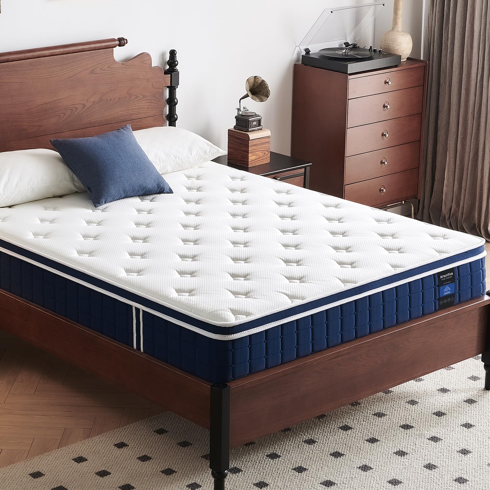 Inofia Ace Hybrid, 120x190 cm, altezza 26 cm, materasso semi-rigido H3, 7 zone, con 100 notti di prova, materasso ortopedico per un sonno ristoratore.(H3/26cm, 120X190cm)