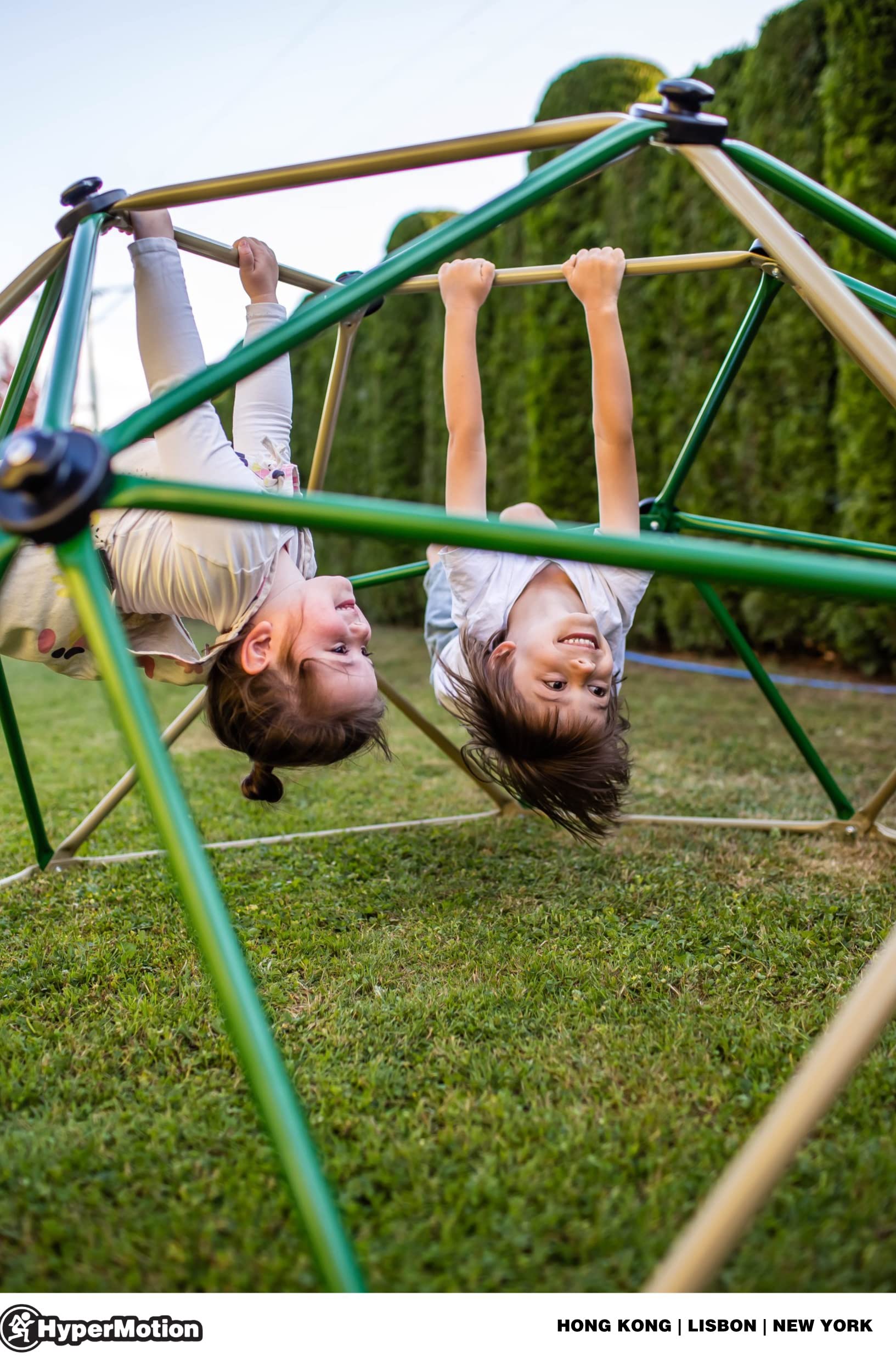 HyperMotion Kletterkuppel Outdoor Klettergerüst - 350 kg belastbar, 1,8 m Durchmesser - Garten Kletterleiter für Kinder ab 3 Jahren - Verzinktes Stahlrohr