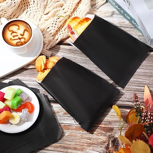 Miniatura 4 de Sweetude 400 bolsas de papel para galletas a granel de 5 x 7 pulgadas, bolsas desechables planas pequeñas para bufé, bolsas de aperitivos a rayas,
