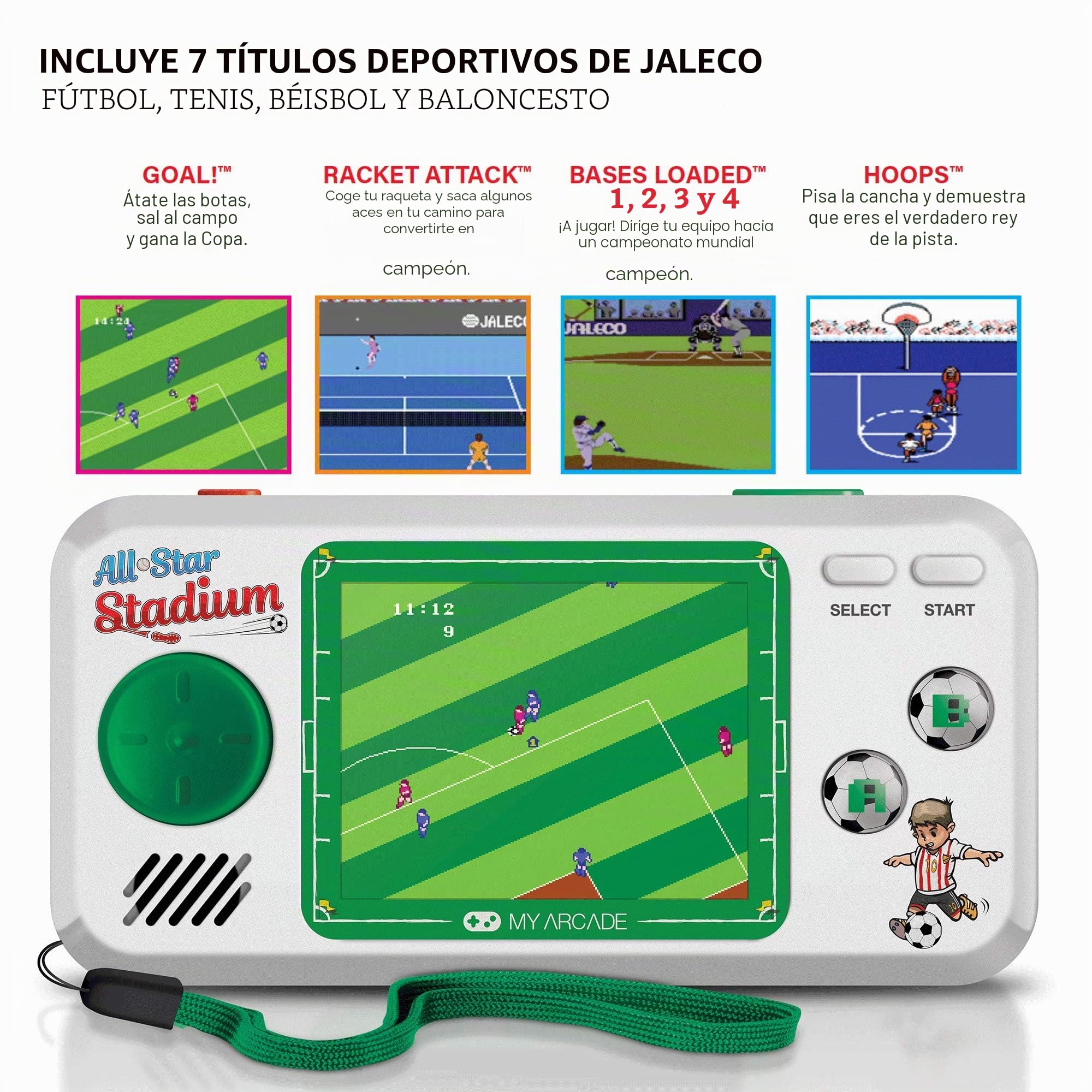 MY ARCADE Pocket Player All-Star Stadium Consola de Juegos Portátil, 7 Juegos en 1