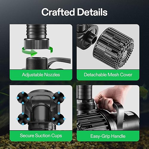 Miniatura 5 de VIVOSUN 2600 GPH 120W Bomba de agua sumergible ultra silenciosa con 20.3 pies Cable de alimentación y fuerte elevación alta para cascada de