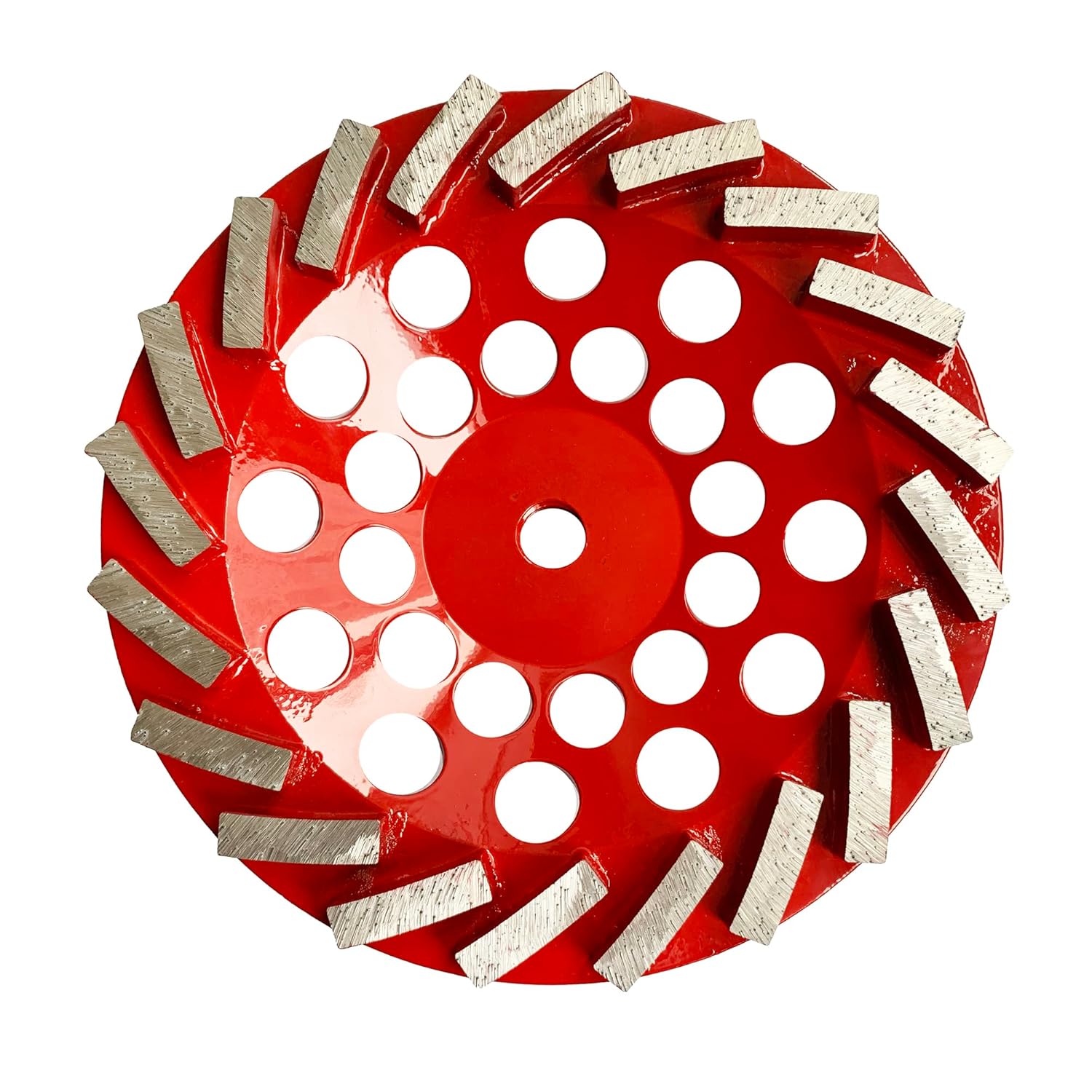 KLUD 20 Segments Turbo Diamond Cup Wheel, 7 inch, Red, 30# Grit, Coarse, Compatible with Angle Grinder, for Concrete Floor, Granite Slab, Stone, Marble, Tile, Masonry