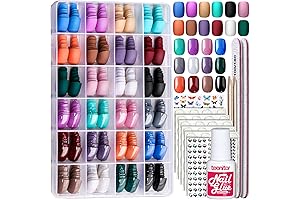 24 Pack Short Round Fake Nails