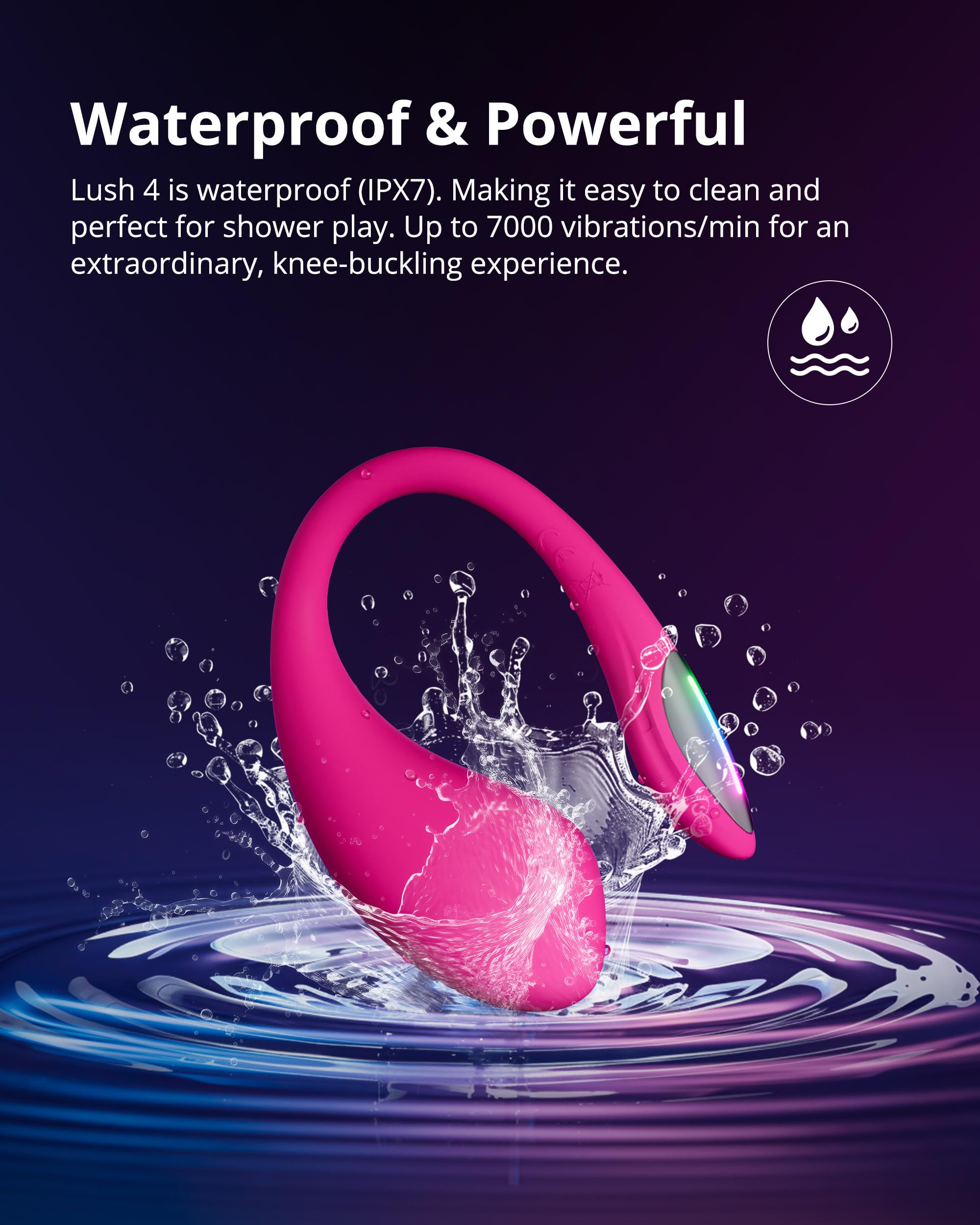 LOVENSE Pack Duo : Lush 4 Uovo Vibrante Connesso + Domi 2 Massaggiatore Wand Potente - Sex Toys per Donne e Coppie