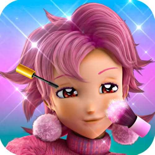 Jogo de vestir e maquiar para meninas em salão de beleza