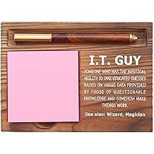 Funny IT Guy Sticky Note Holder, Tech Support Appreciation Gift, Geeky Desk Organizer for IT Professionals, Programmers, Self-Stick Note Pad Holders EDP122