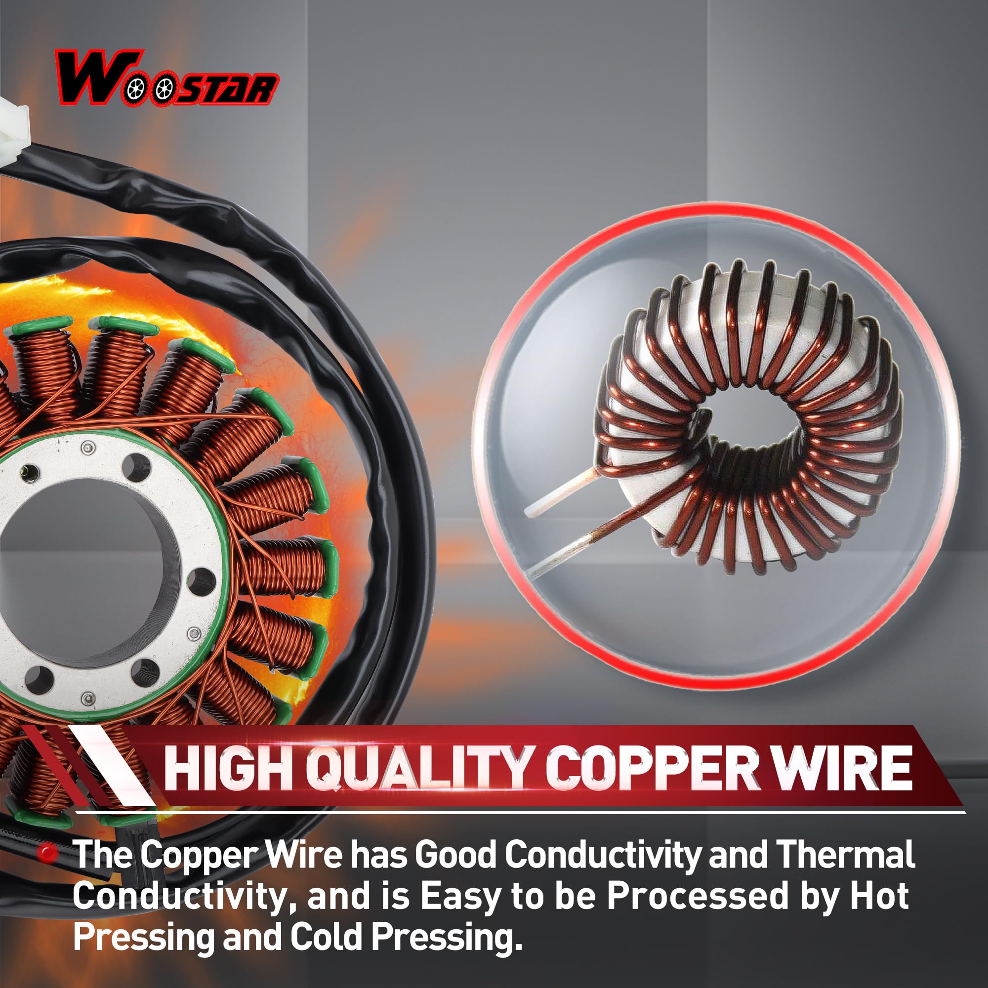 WOOSTAR 18 Bobinas 3 Cable Estator Magneto Reemplazo para Triumph Speed Triple Sprint GT ST Tiger 1050 Daytona 955i OEM T1300111 T1300509 T1300510 T1300507 Motocicletas
