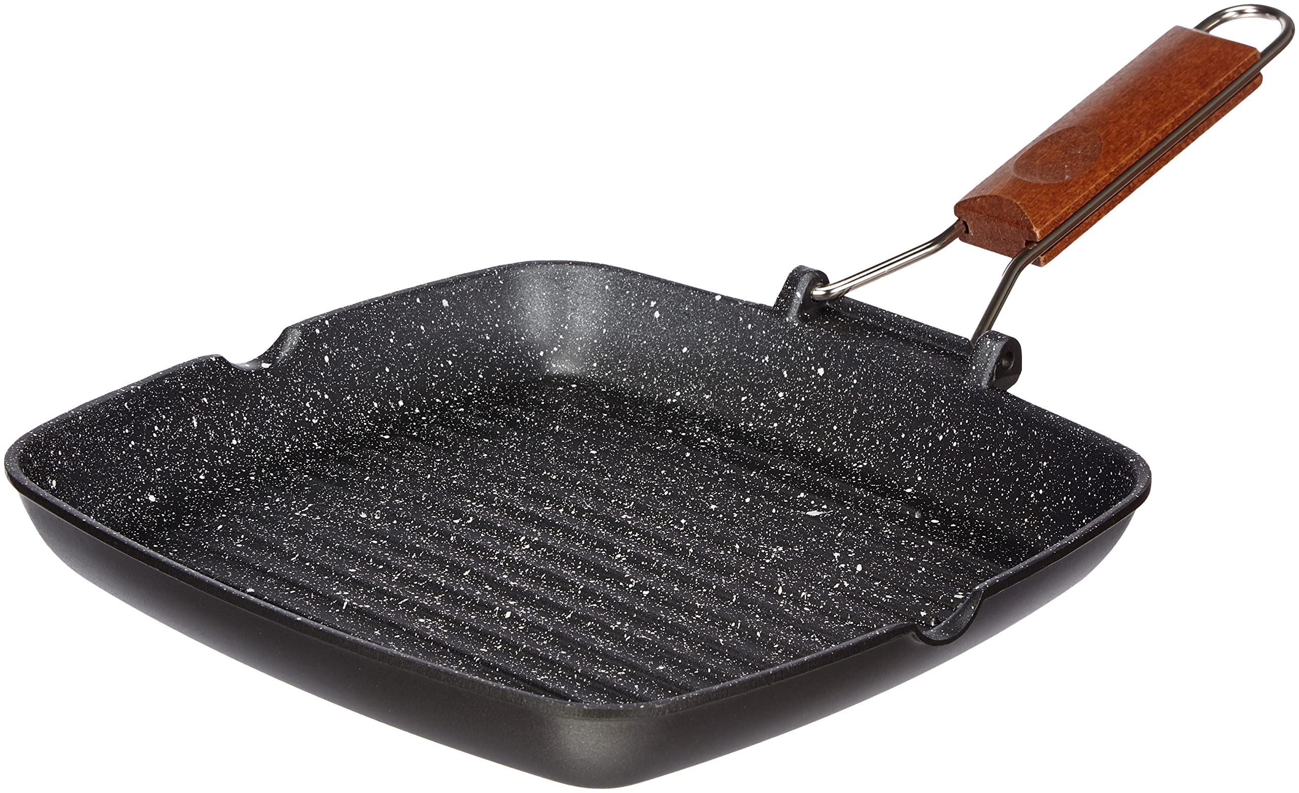 Risoli Bisticchiera Granito con Manico in Legno, 26 x 26 cm