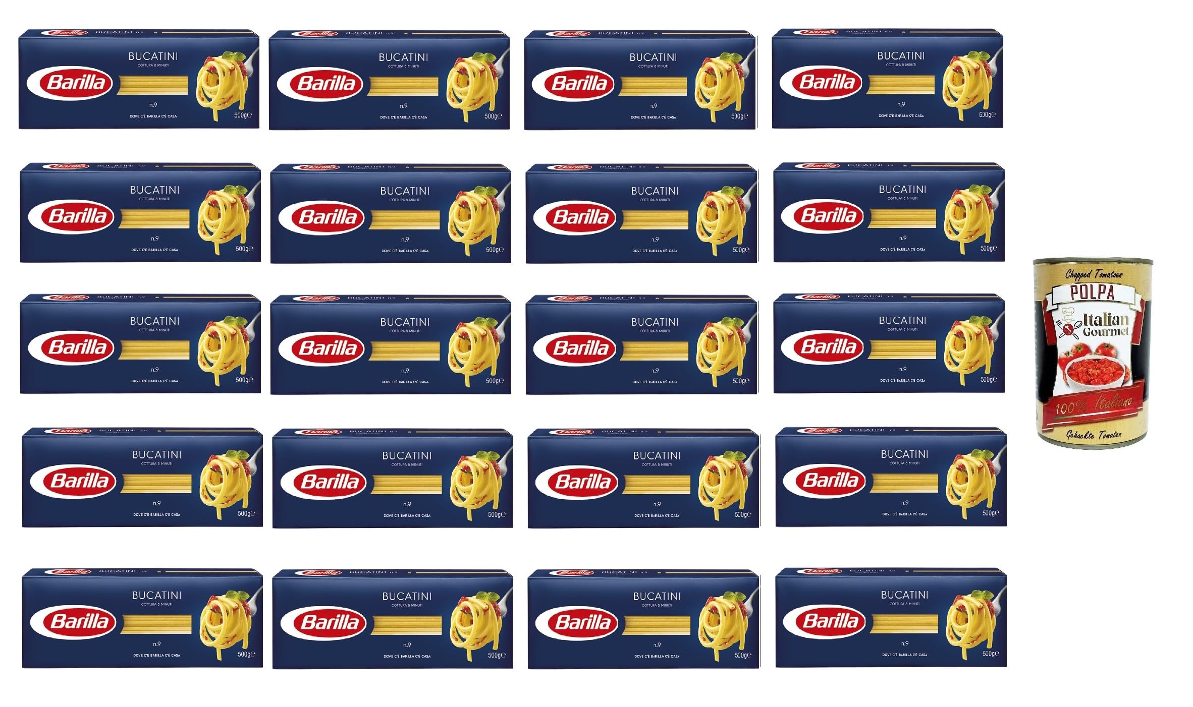Barilla Bucatini Nr. 9 Pasta 500g + Italian Gourmet Polpa 400g