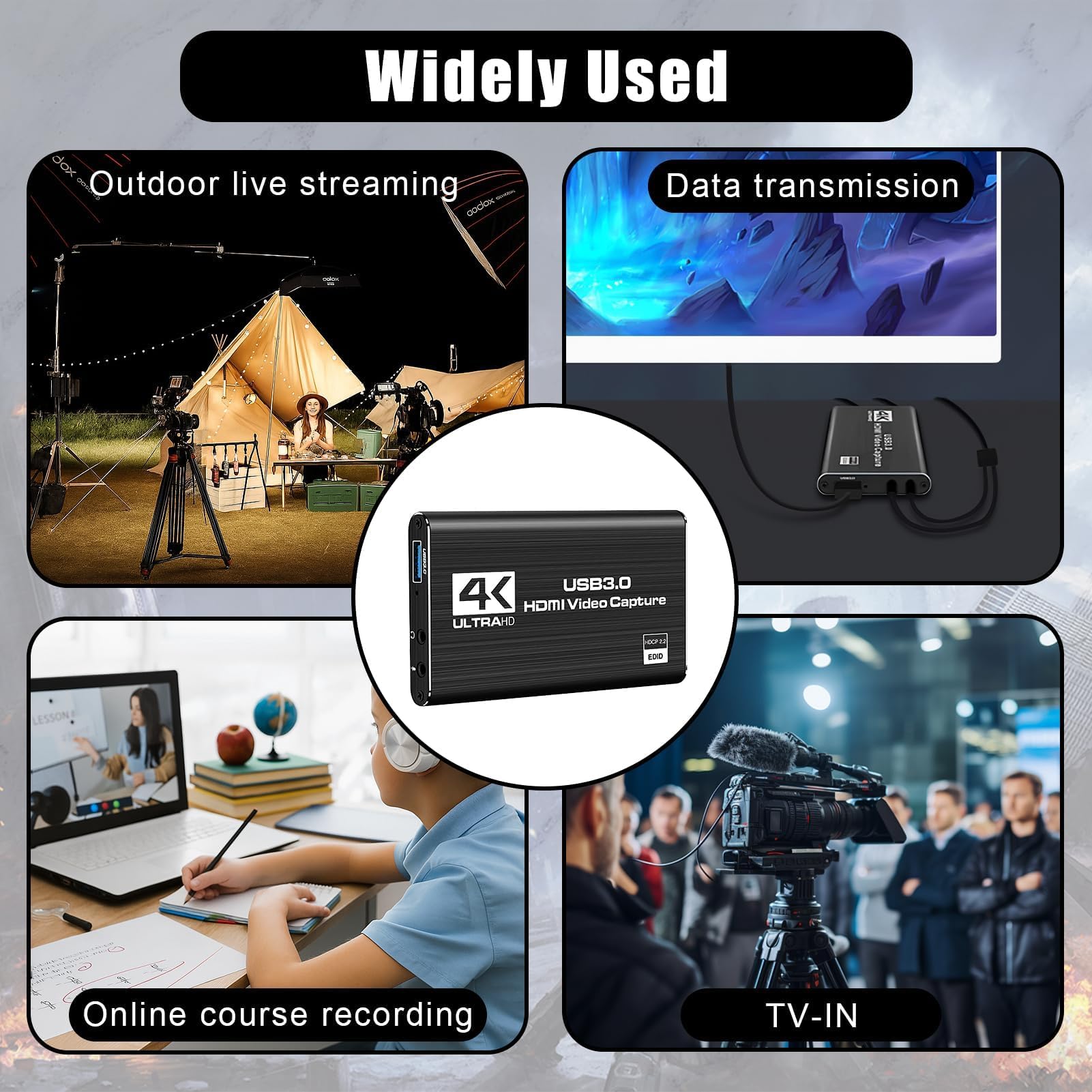 Tarjeta de captura de video HDMI 4K para transmisión, Full HD 1080P 60FPS USB 3.0 tarjeta de captura de audio y video para Nintendo Switch PS5 Xbox 3ds PS4 PC cámara OBS