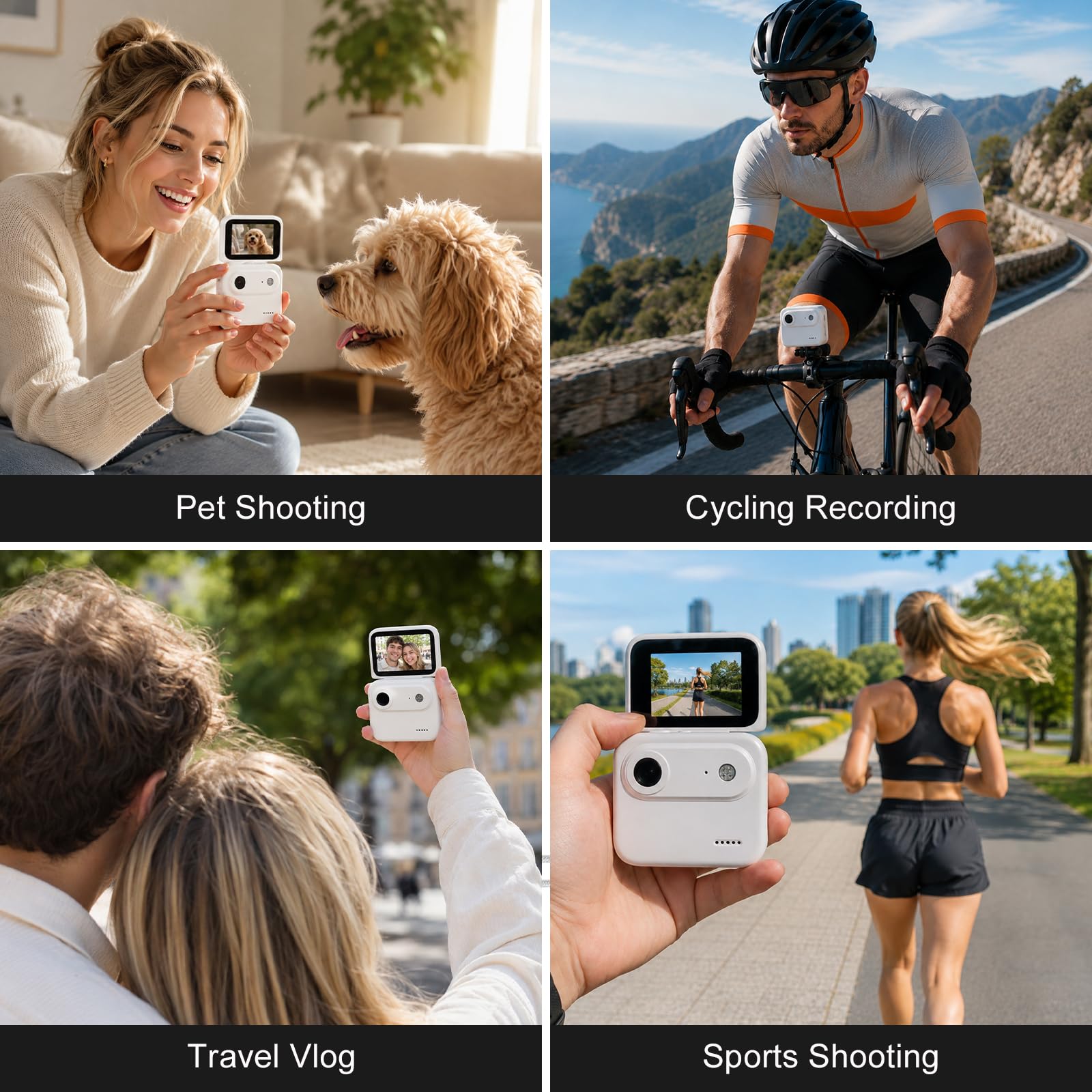 Schermo di vibrazione della macchina fotografica di azione, carta di TF di 32GB, video registratore portatile della foto