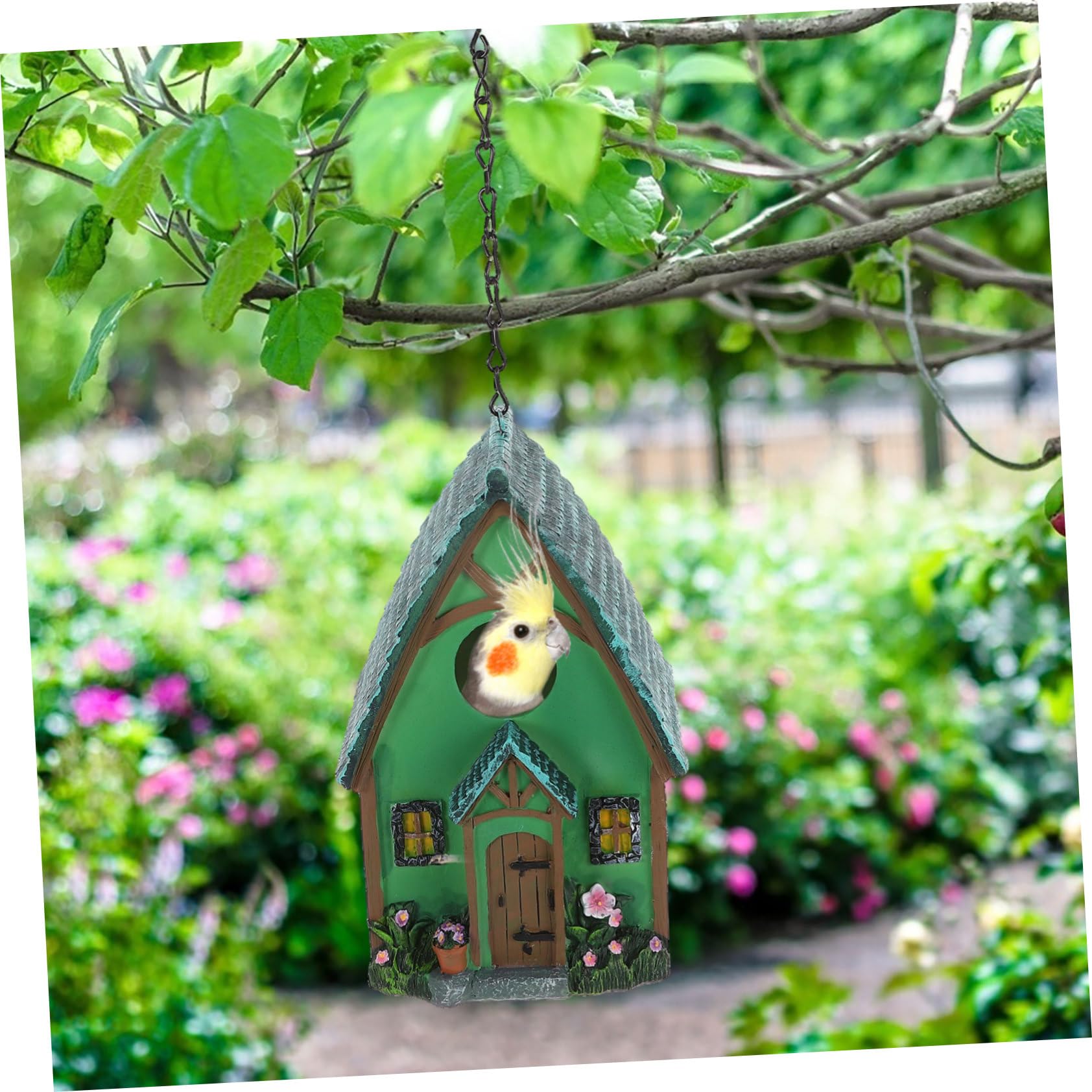 Hängendes Vogelhaus mit Einfachem Aufhängen aus Kunstharz für Draußen Sicherer Rückzugsort für Vögel Elegantes Gartenvogelhaus für Fensterbank und Garten