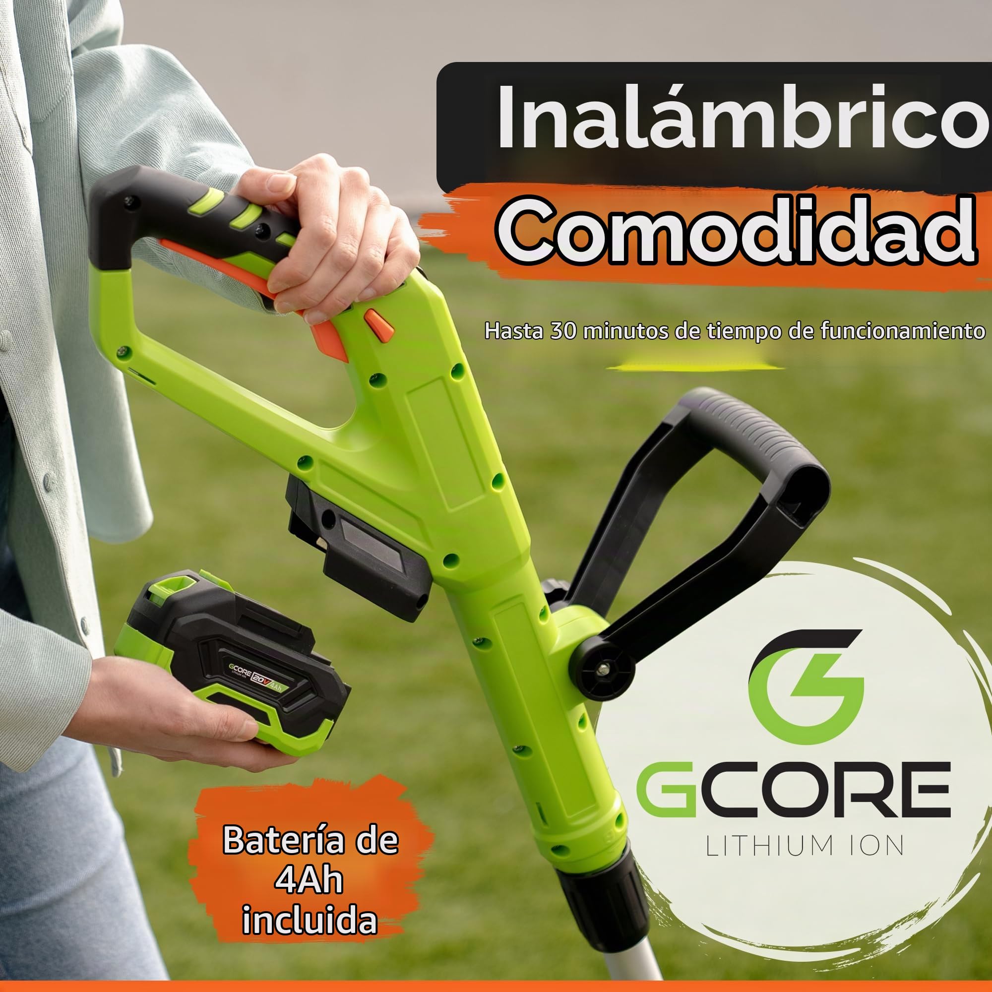 GreenSweep Reviver Volt - Cepillo eléctrico de césped artificial inalámbrico, limpiador de césped ligero, restaura las fibras de césped aplanadas, levanta la suciedad, los desechos y el pelo de