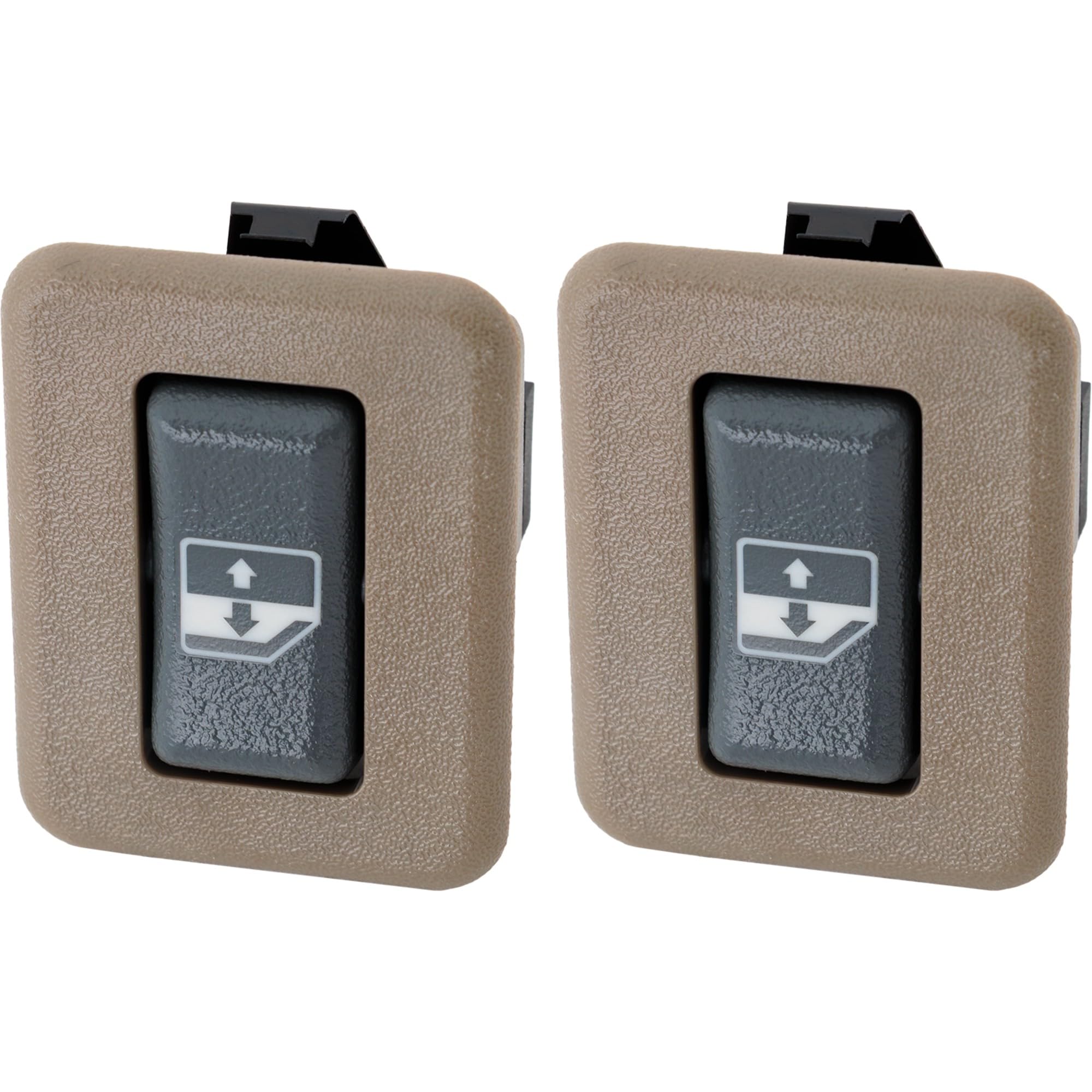 JC Whitney Window Switch Set Compatible with Chevrolet C3500 1995-2000, K3500, Tahoe 1995-1999, GMC Yukon Rear, Driver and Passenger Side, 4-Door, Tan