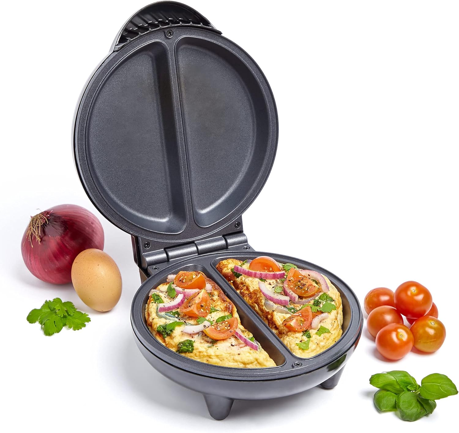 VonShef Omelette Maker 750W Dual Chamber Cooker with Easy Clean Non