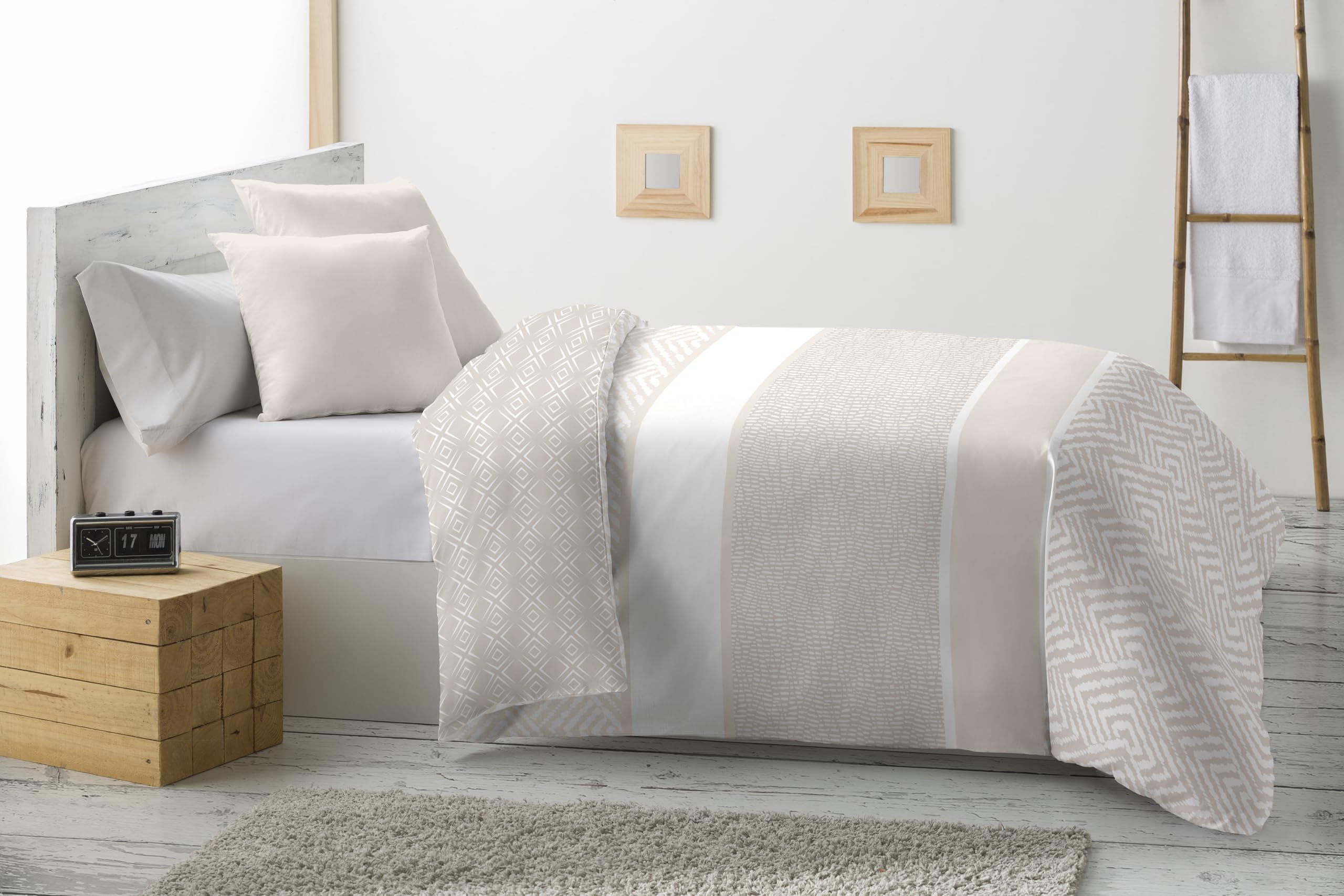 Miracle Home. Edredón nórdico Montu de microfibra 300gr/m², suave y transpirable ideal para invierno, otoño y primavera. 230X260. Cama 135. Beige