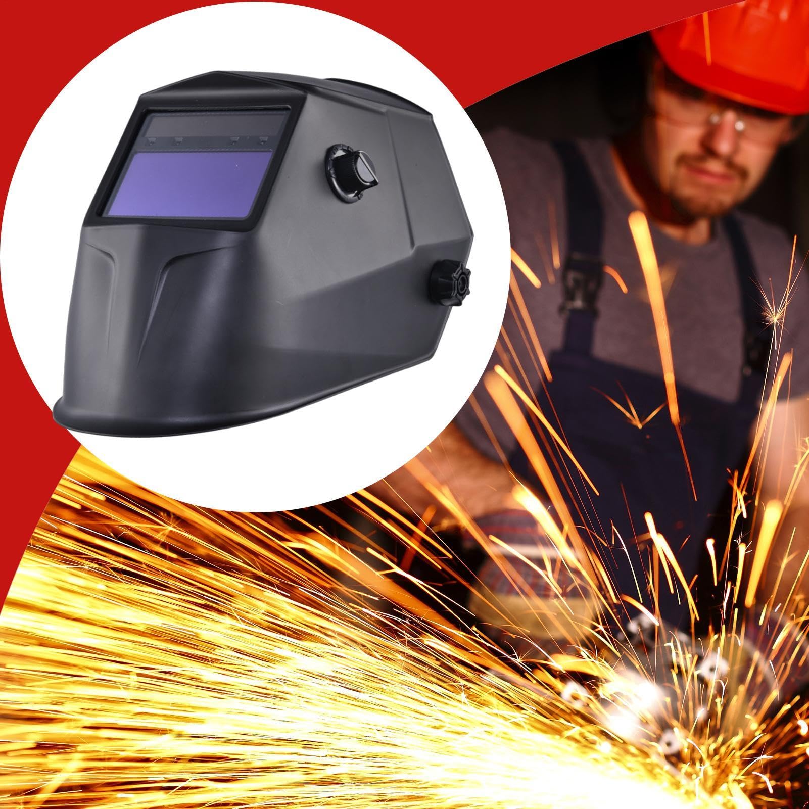 Casco de Soldadura con Oscurecimiento Automático Pantalla Protectora Facial | Máscara para Soldador Para Corte Industrial Construcción Automotriz Metal Talleres Soldadura TIG MIG Esmerilado