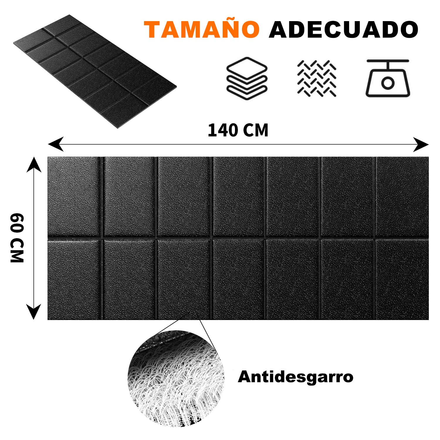 Stepwaver Plegable Alfombra Cinta de Correr 140x60cm, Antideslizante,Almohadilla Rodillo Bicicleta Estatica,para Equipos de Fitness Reducción de Ruido y Aislamiento Acústico