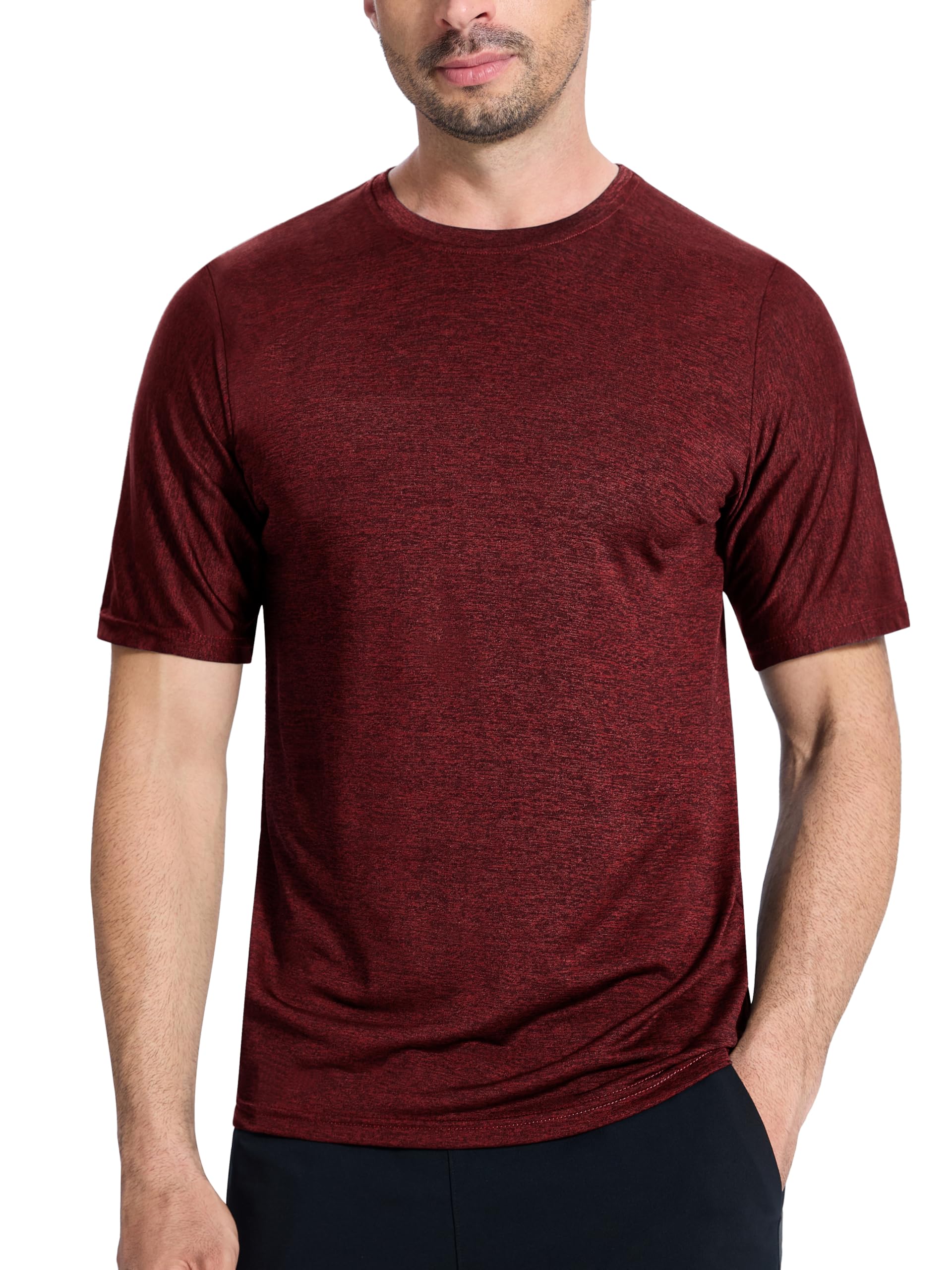 Paquete de 3 camisetas de secado rápido que absorben la humedad para hombre, ligeras y transpirables, camisetas deportivas para gimnasio, correr, manga corta