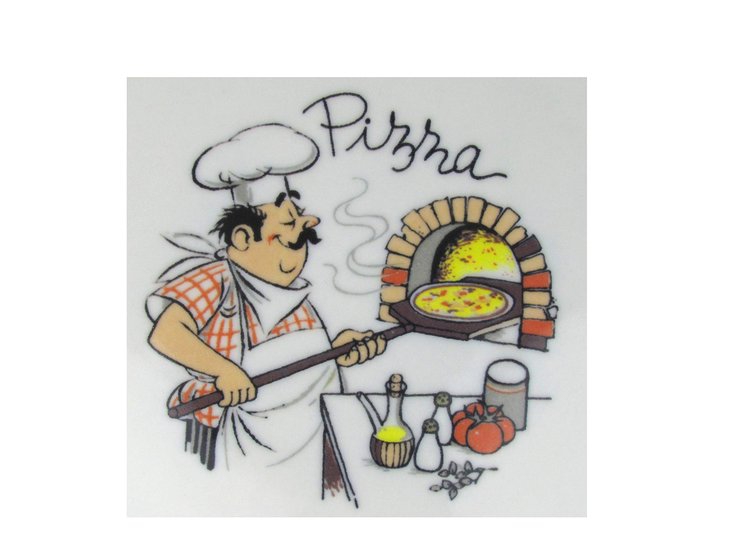 Saturnia Set di 6 piatti per pizza con decoro pizzaiolo Ø 33 cm