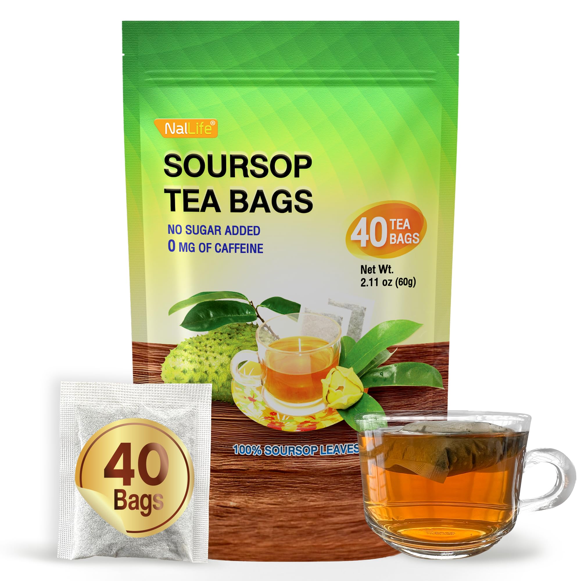 NalLife Soursop Leaves Tea pack of 40 Tea Bags
