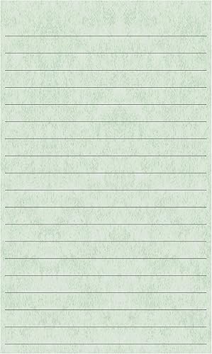 Colonial Cards 150 tarjetas de índice de pergamino verde de 3 x 5 pulgadas, formato retrato forrado