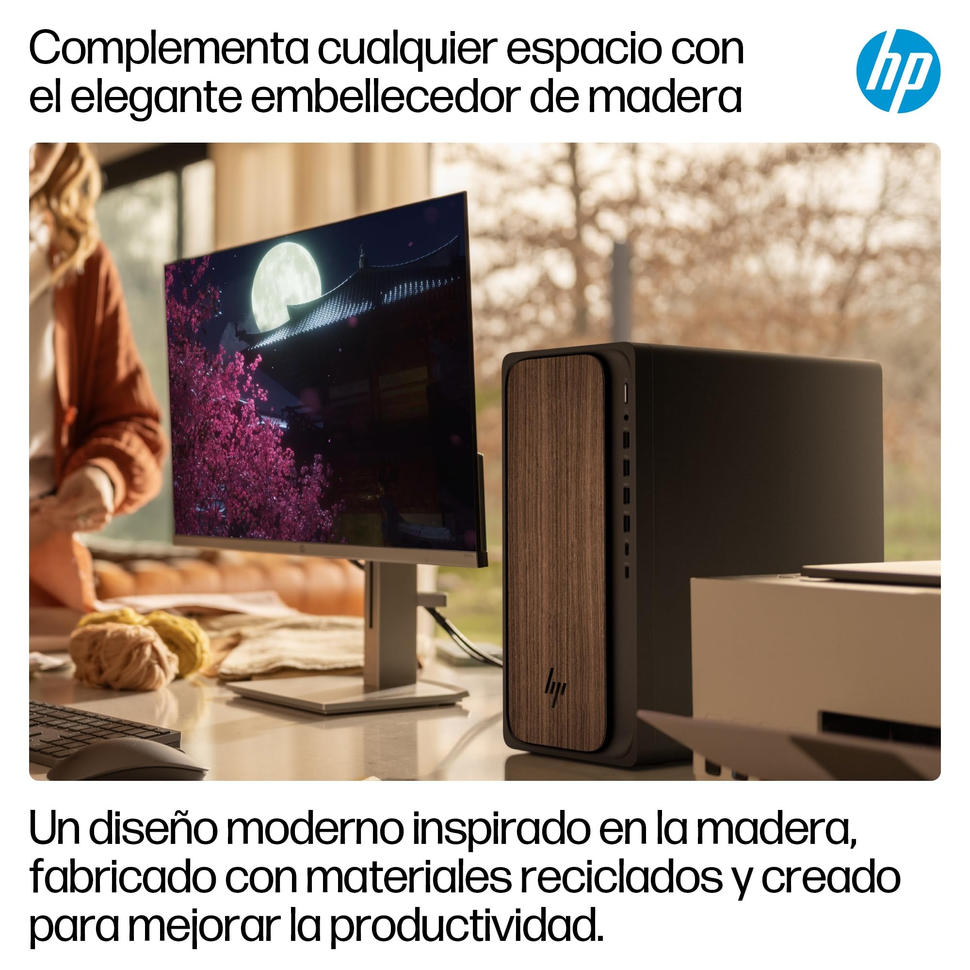 HP OmniDesk AI, Ordenador de Sobremesa con IA, Intel Core Ultra 5 225, 16GB RAM, 1TB SSD, Wi-Fi 6E, Windows 11 Home, Gráficos Intel, PC Torre para Trabajo y Productividad, Marrón
