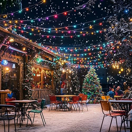 Miniatura 6 de LiuZpatial - Luces de Navidad inteligentes para interiores, 33 pies, 100 luces LED con forma de globo enchufable, aplicación y control remoto,