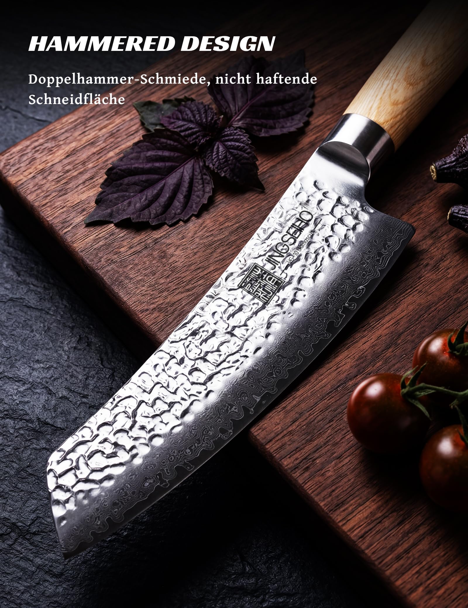 Japanisches Santokumesser,18 cm VG-10 Aus Echtem 67-Lagigem Damaststahl, Schärfe und Schnitthaltigkeit Kochmesser, Ideal Für Den Hausgebrauch und Als Geschenk