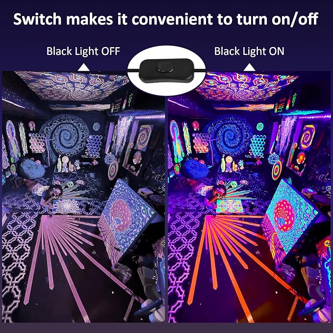 2 Pack 200W LED Black Lights Blacklight Flood Light