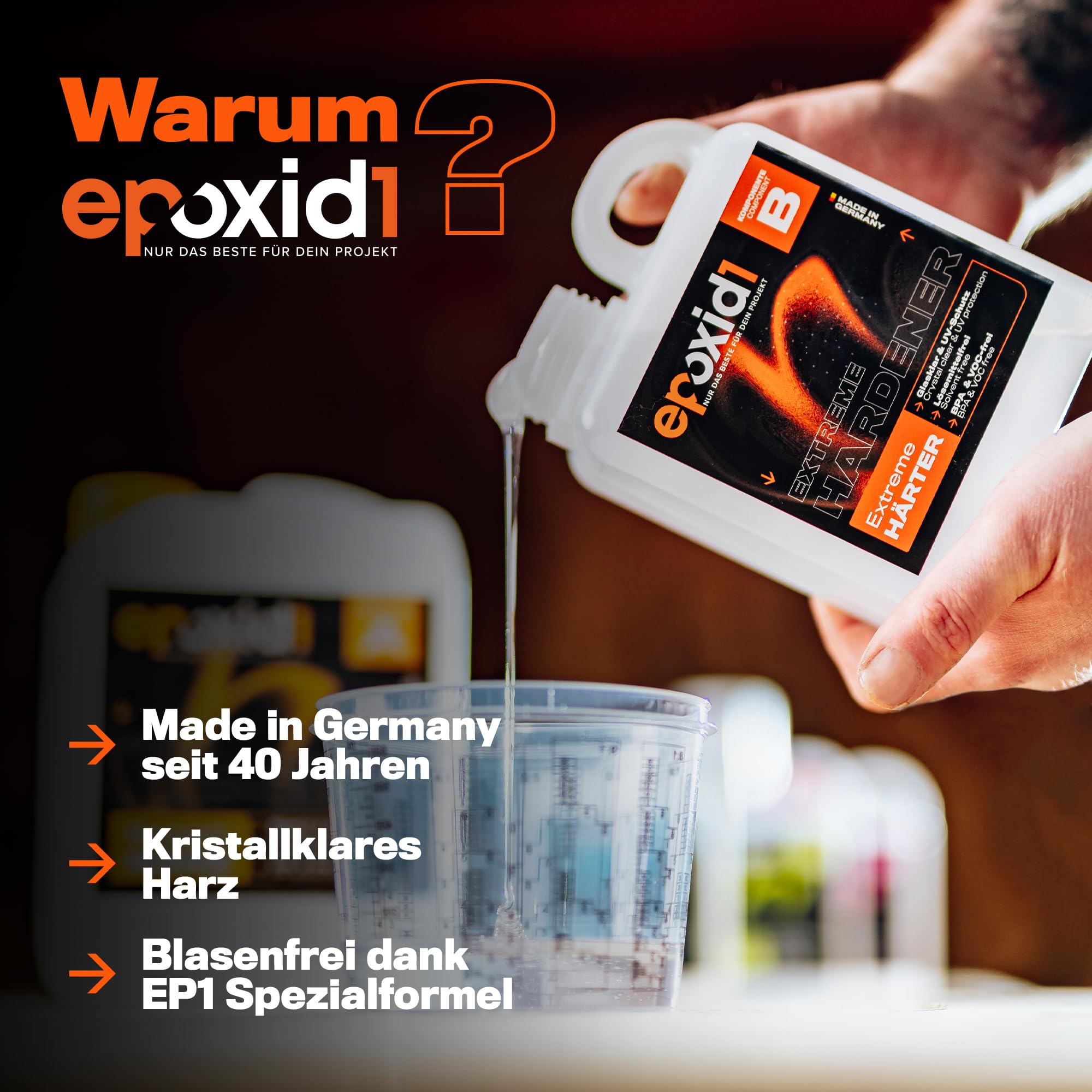 Epoxidharz mit Härter 7,5kg Set | Dickschicht-Harz 4-10cm | glasklar & blasenfrei | ideal zum Gießen von Rivertabel und co | Kunstharz Set | Premium Qualität Made in Germany