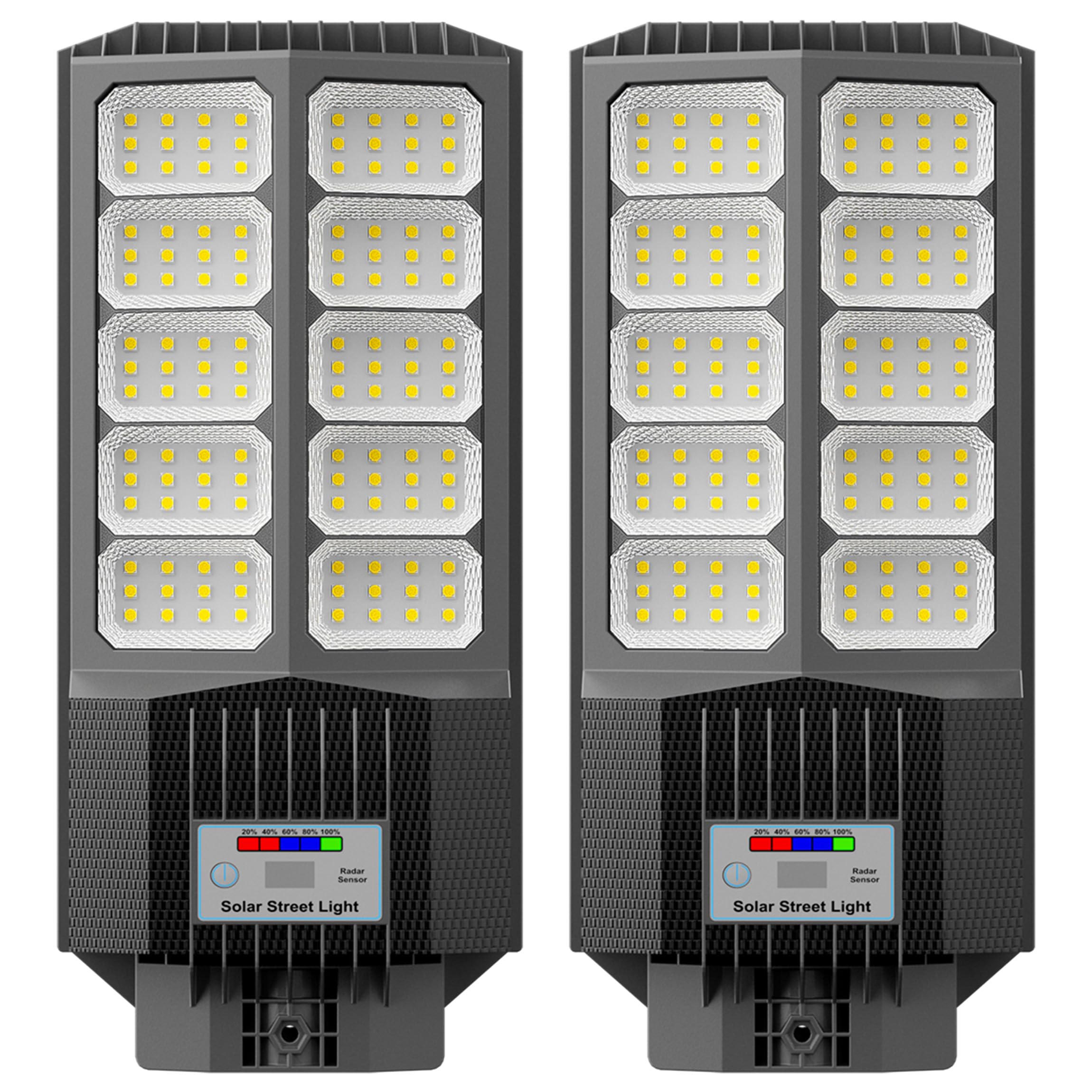 Photo 1 of Jadisi Solar Street Light, Dusk-to-Dawn Waterproof LED Solar Street Lights Outdoor with Pole Mount,9000W IP67,7000K, High Lumen Outdoor Lighting for Driveway, Farm, Street & Parking