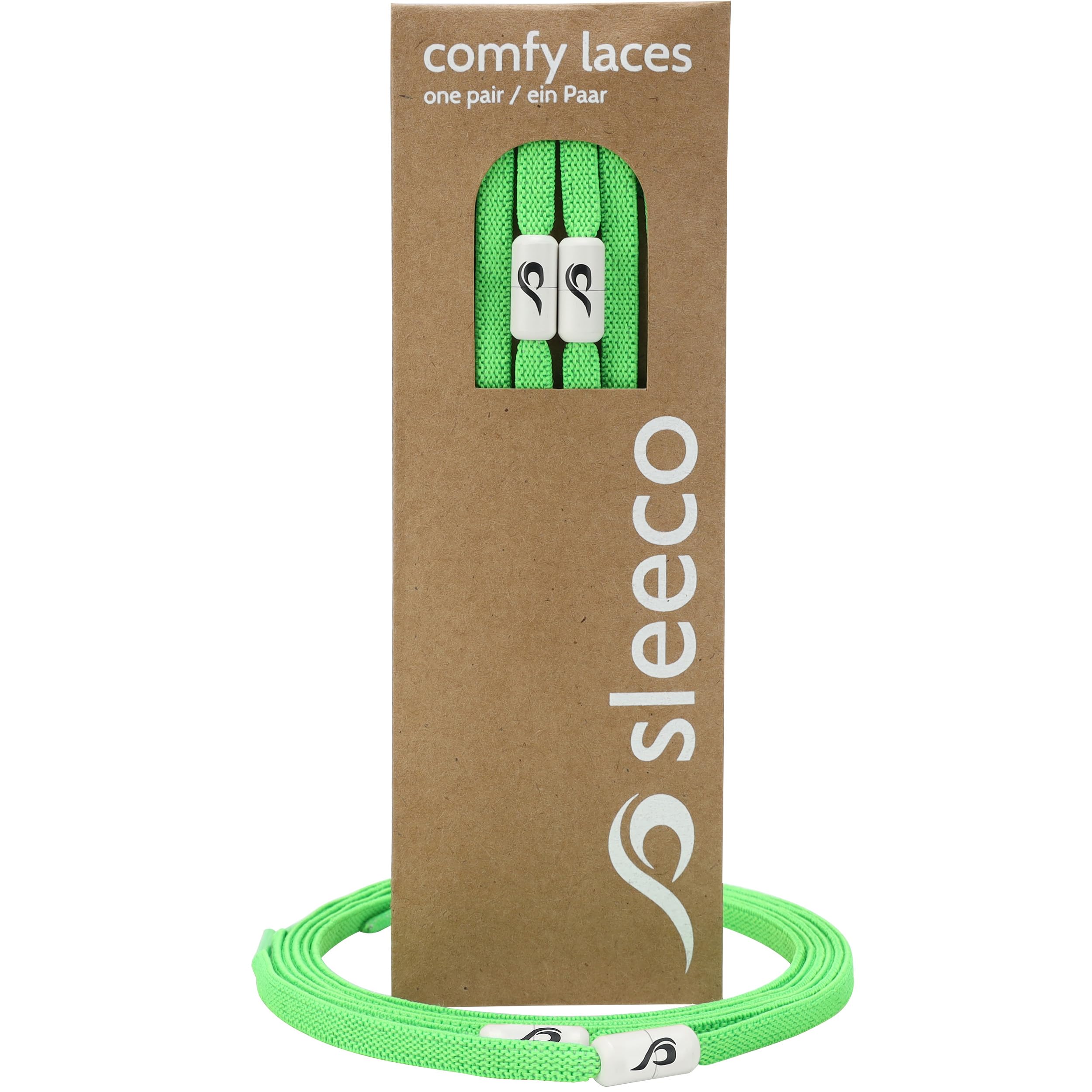 sleeco - Premium Schnürsenkel elastisch ohne binden & extra reißfest - Ideal für Sneaker- & Wanderschuhe für Damen & Herren - 100cm dehnbar auf 200cm mit Drehverschluss (plastikfreie Verpackung)