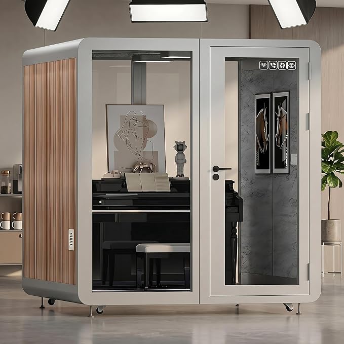 X-Comfot Office Pod with Wood-Slat Decor