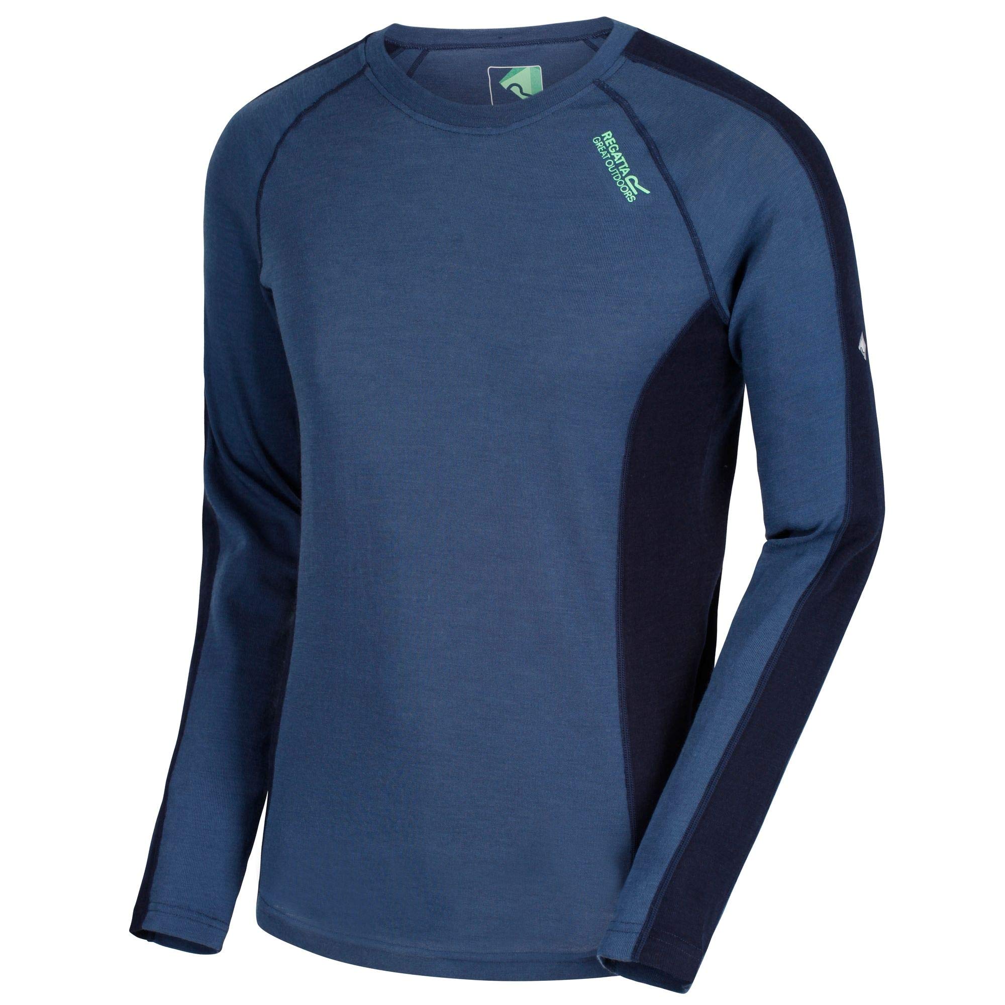 Regatta Haut Manches Longues Isolant Et Doux En Laine Mérino Beru avec Traitement Antibactérien De Contrôle des Odeurs Base Layer Maglia Uomo