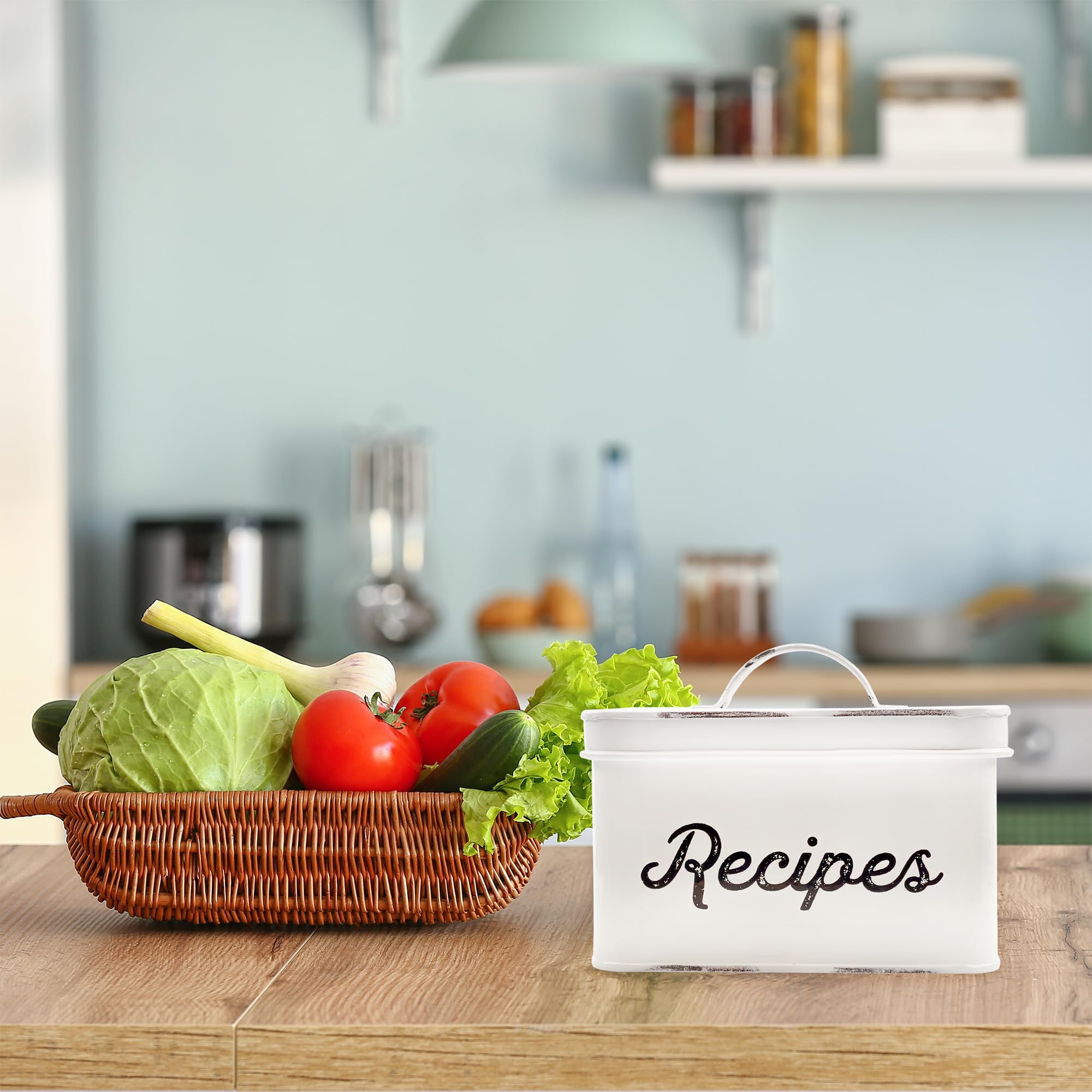 AuldHome Cestino Snack Rustico Smaltato Bianco Da 9 Litri – Porta Snack Monodose Per Dispensa E Cucina